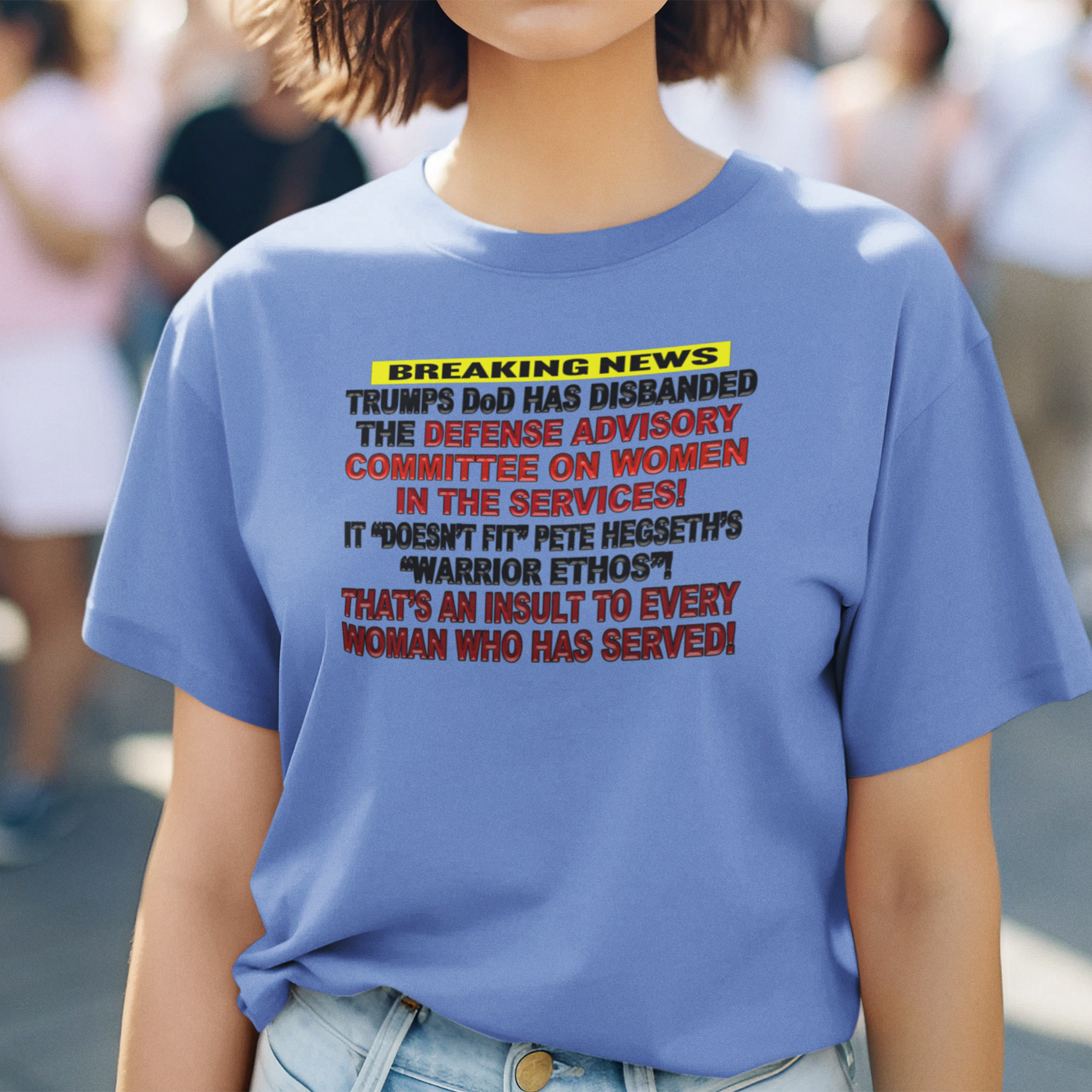 MILITARY WOMEN T-SHIRT/ HEATHER COLUMBIA BLUE