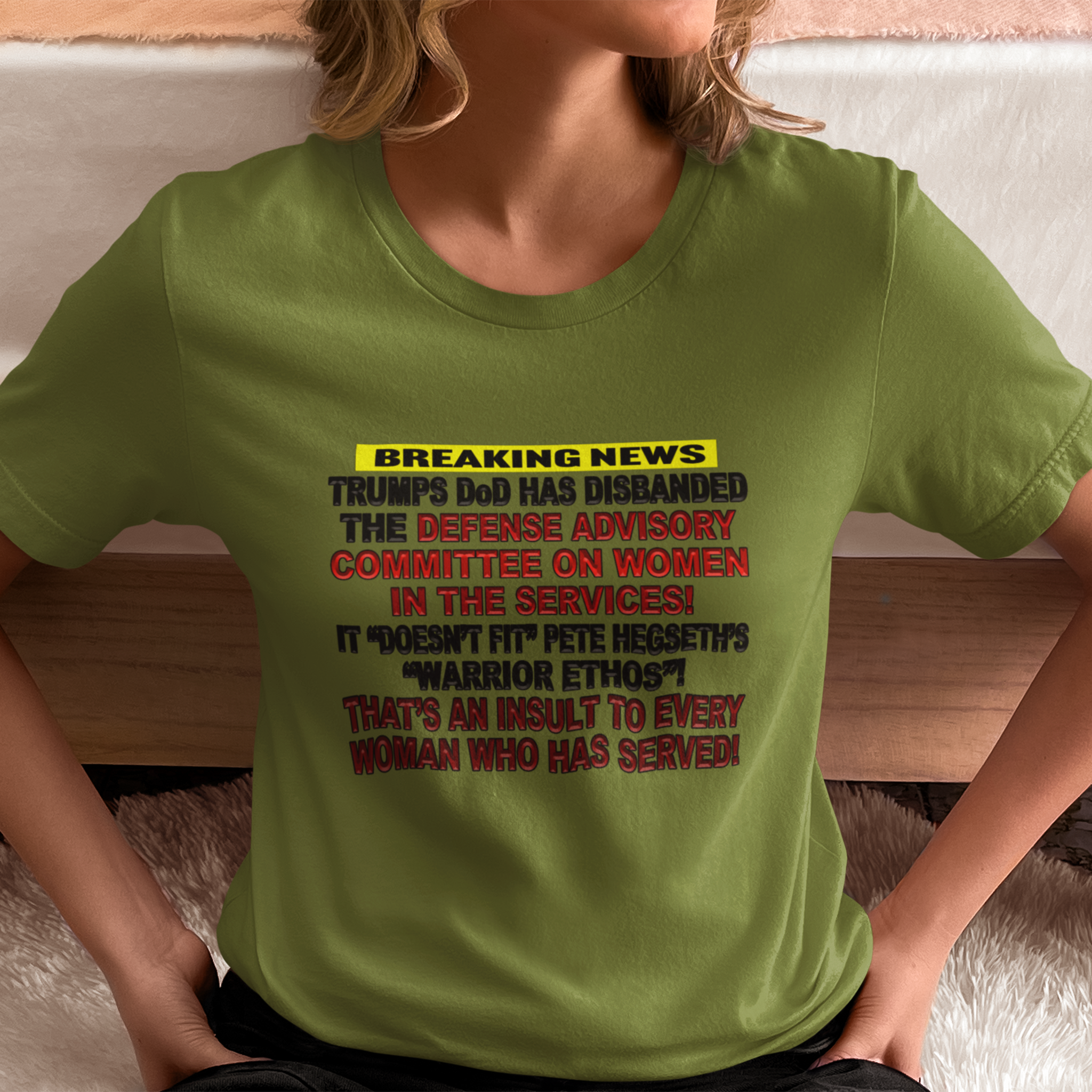 MILITARY WOMEN T-SHIRT/HEATHER GREEN