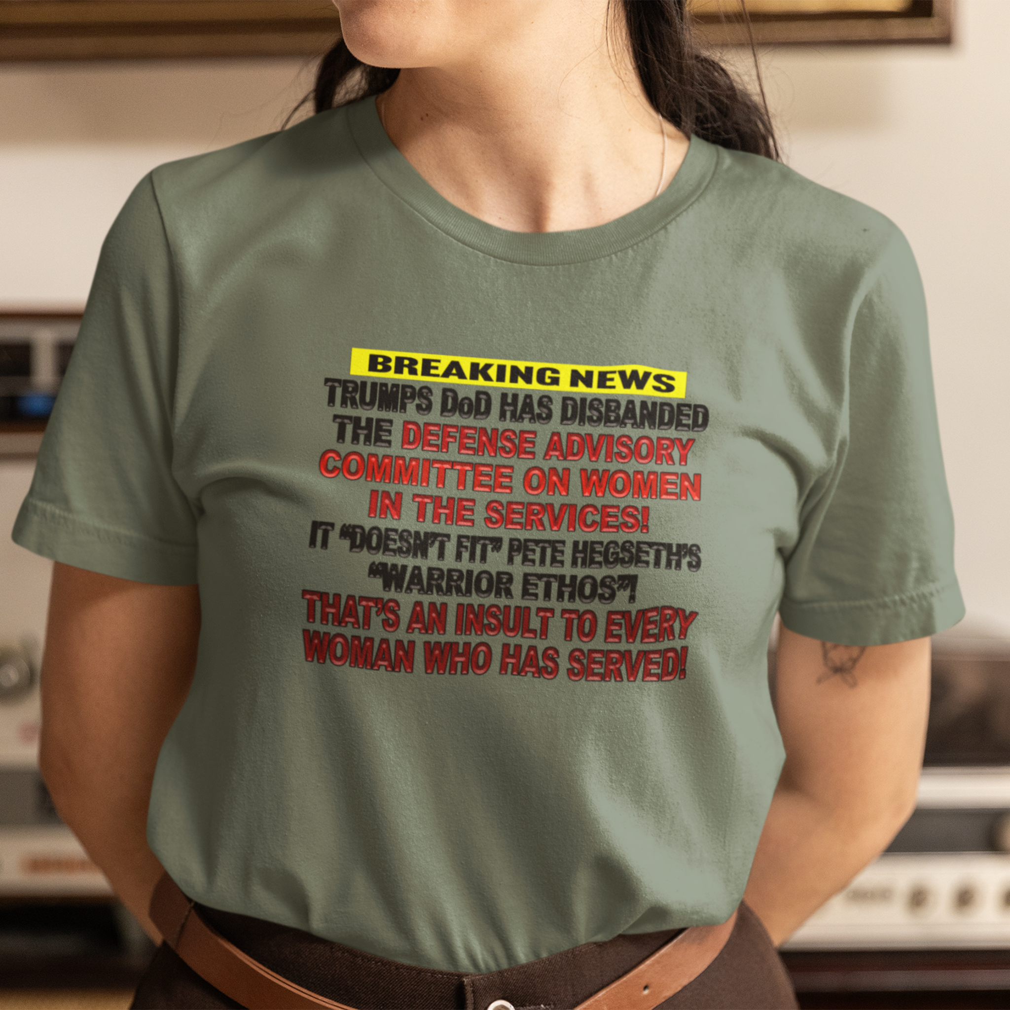 MILITARY WOMEN T-SHIRT/MILITARY GREEN