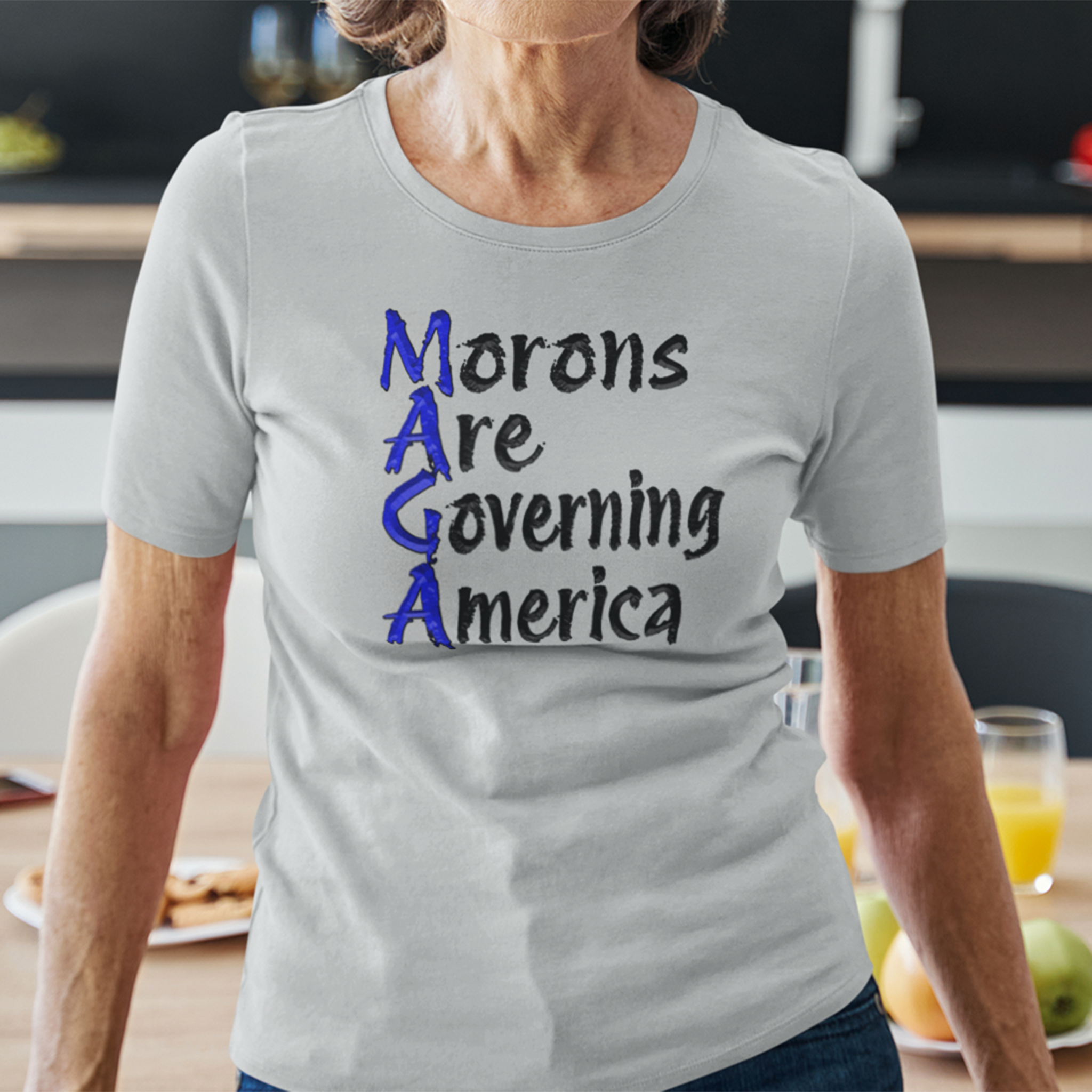 MORONS ARE GOVERNING T-SHIRT/SILVER
