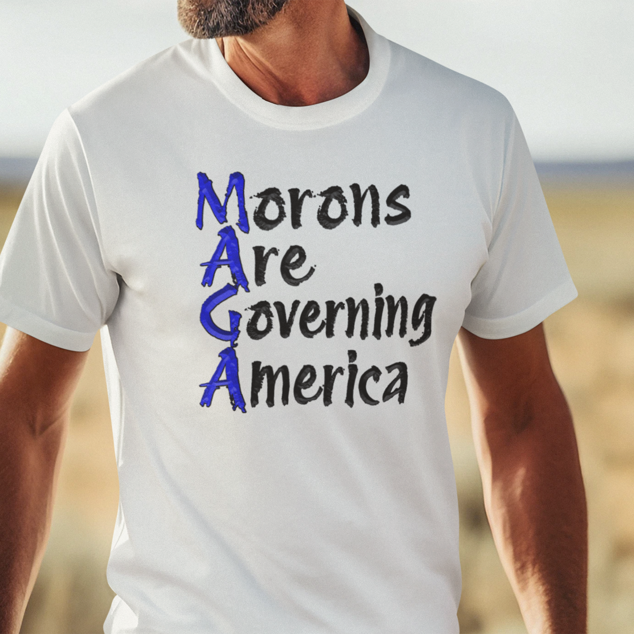 MORONS ARE GOVERNING T-SHIRT/WHITE