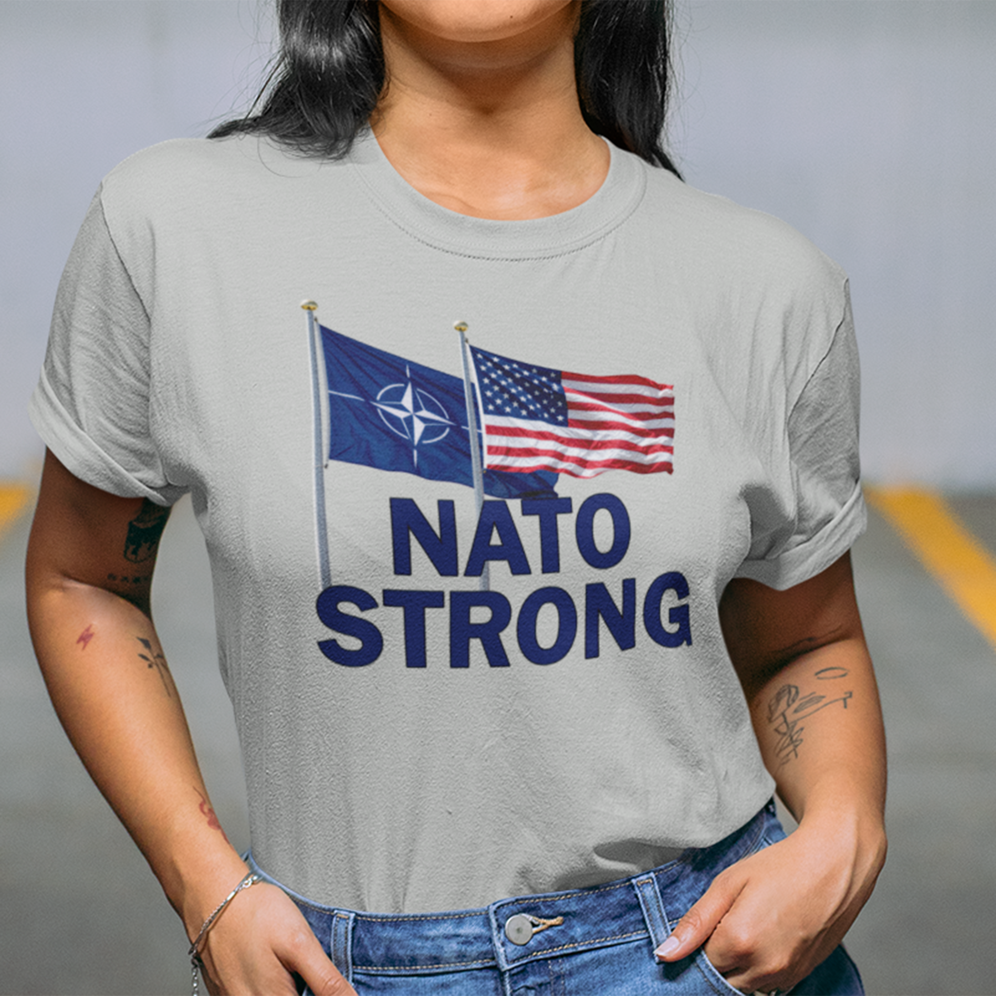 NATO STRONG T-SHIRT/SILVER