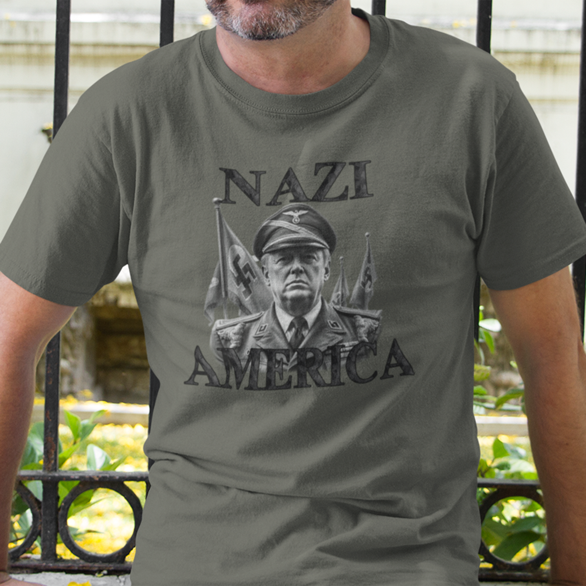 NAZI AMERICA T-SHIRT/ARMY