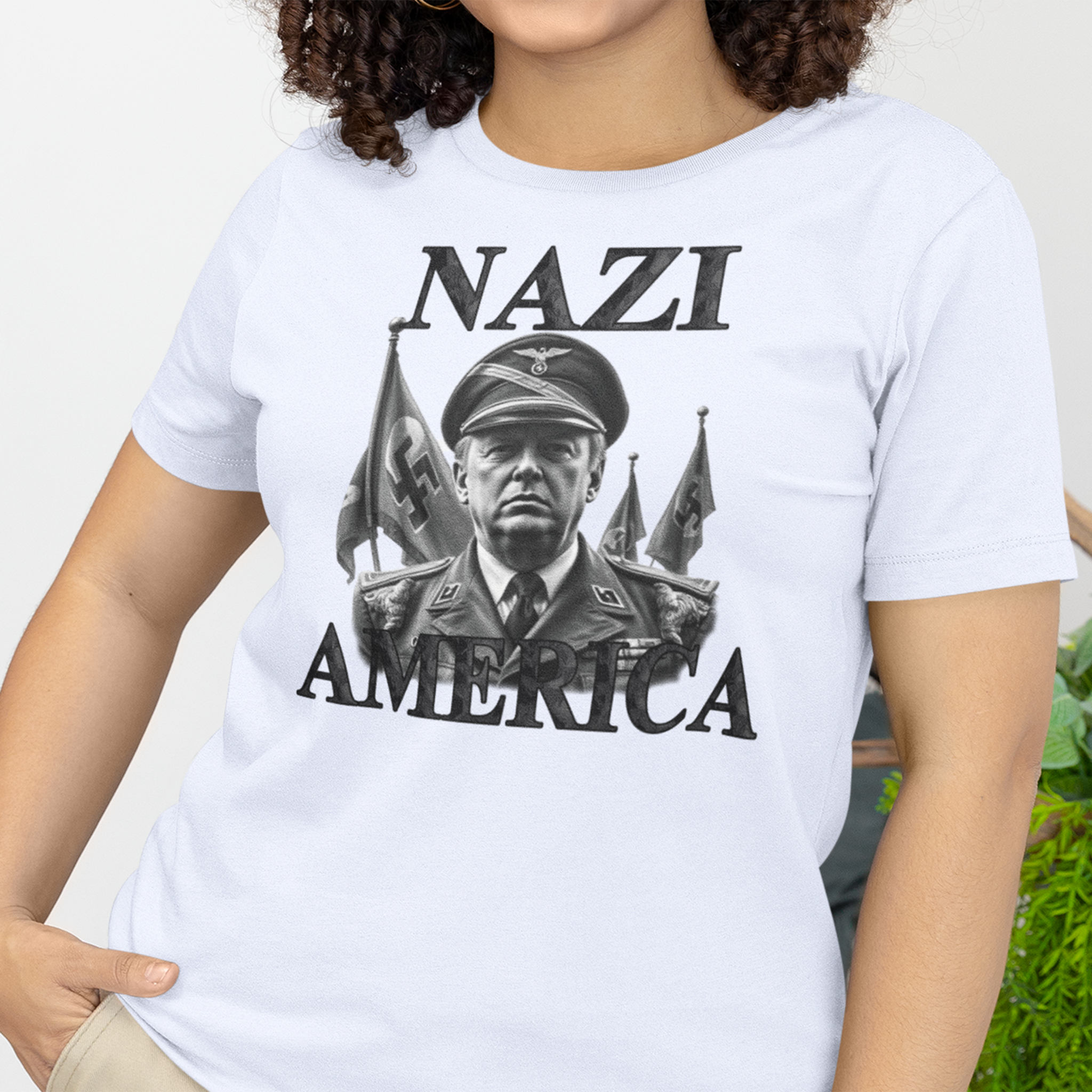 "Nazi America" Anti-Fascism  Political Statement T-Shirt