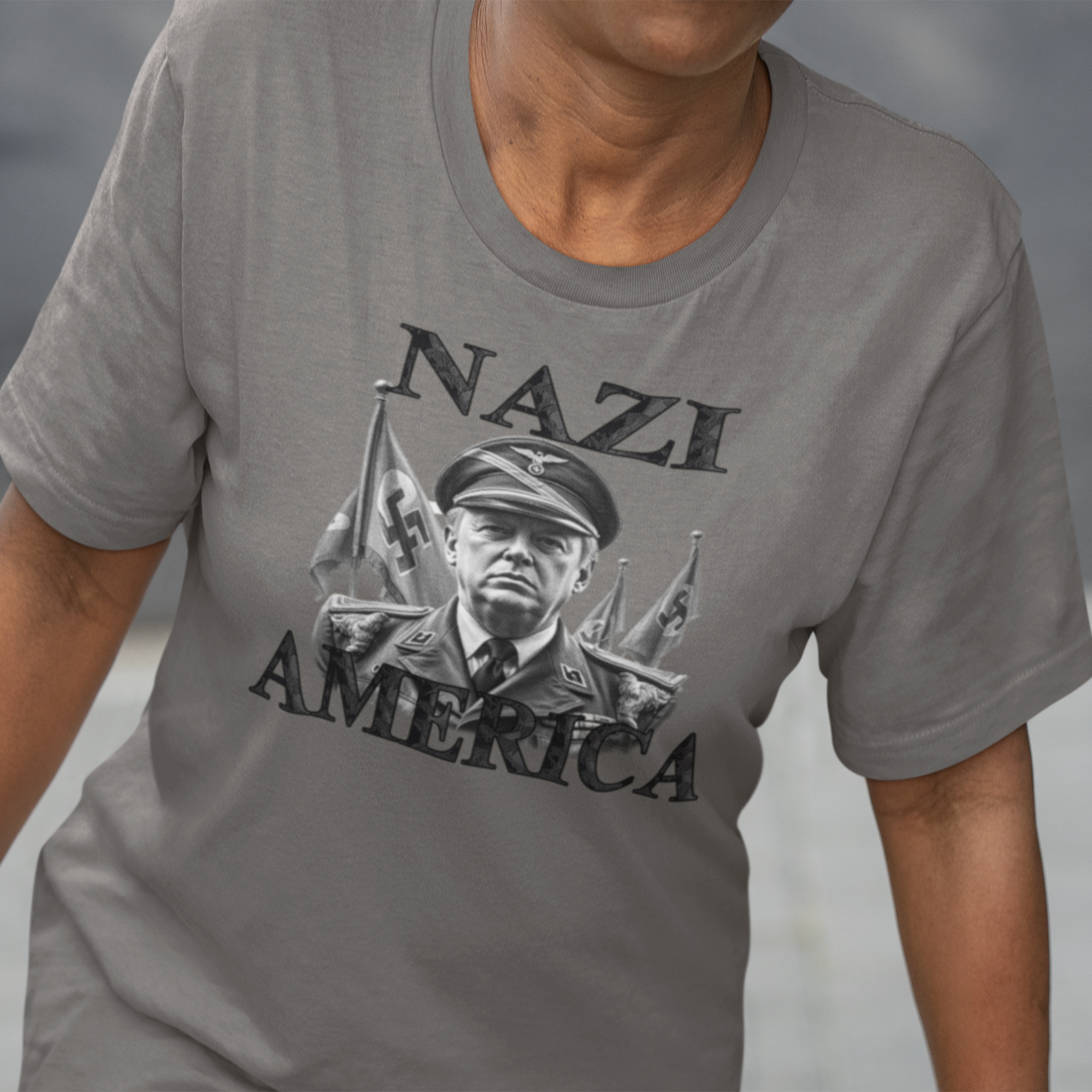 NAZI AMERICA T-SHIRT/ASPHALT