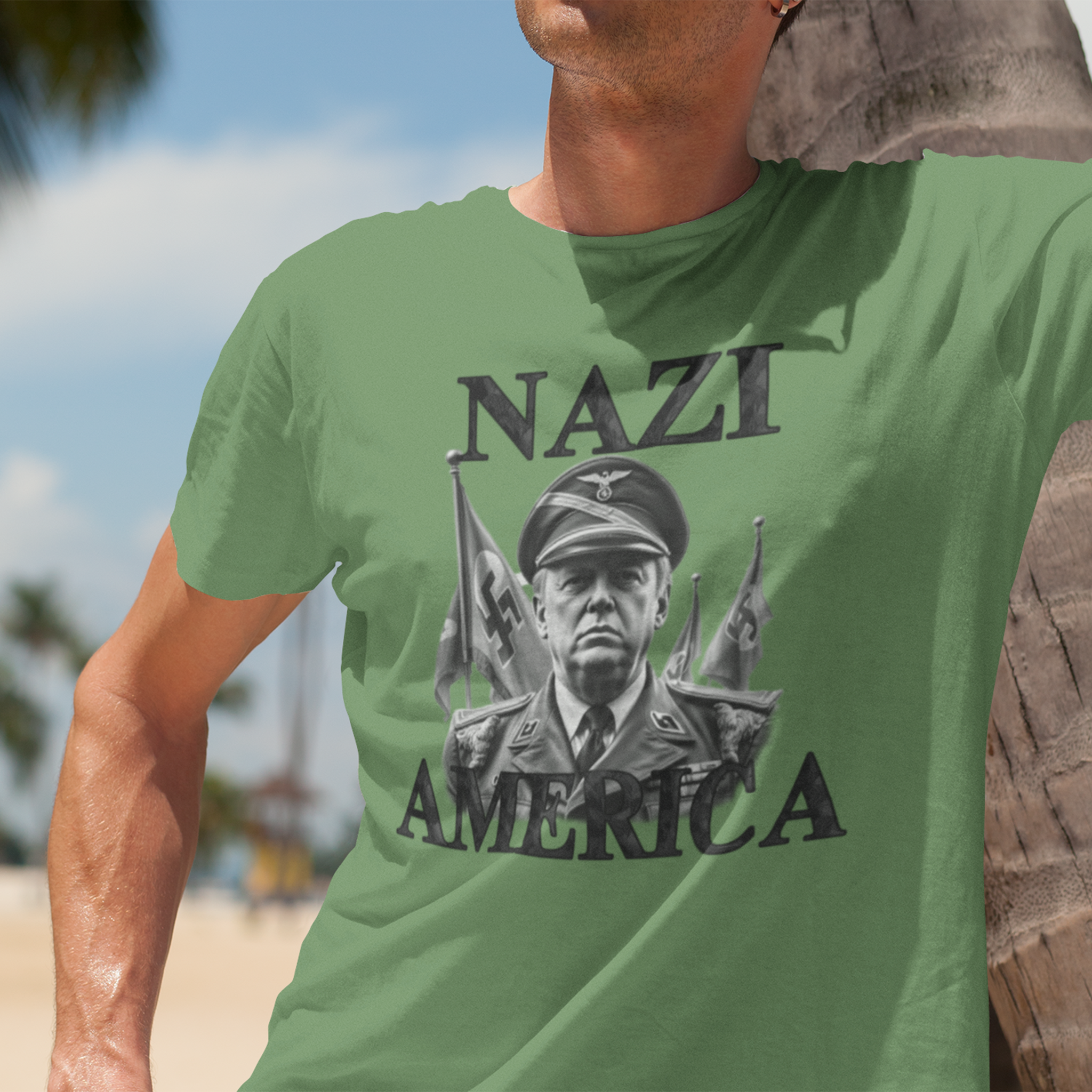 NAZI AMERICA T-SHIRT/LEAF