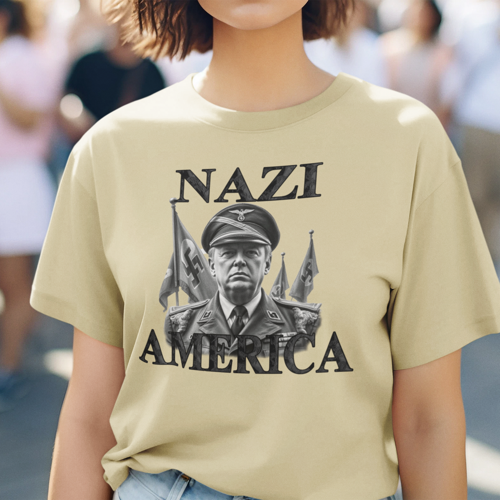 "Nazi America" Anti-Fascism  Political Statement T-Shirt