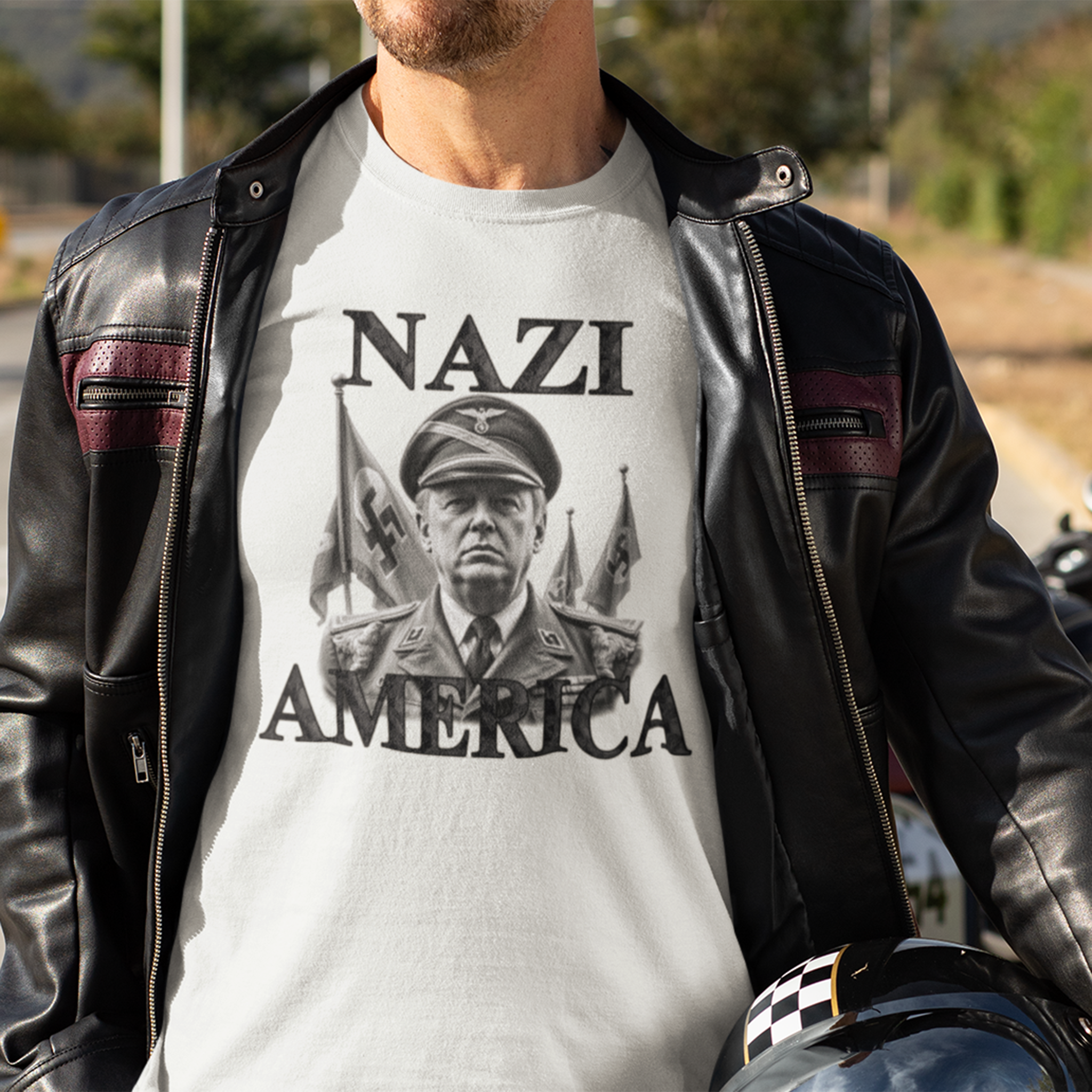 NAZI AMERICA T-SHIRT/WHITE