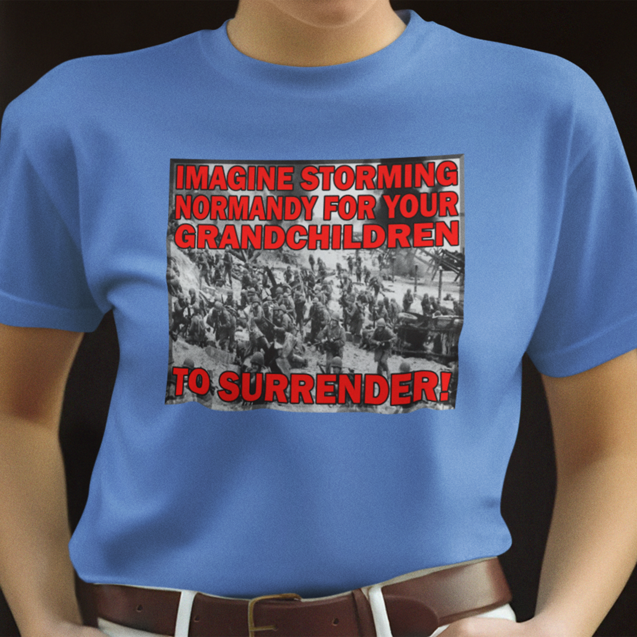 NORMANDY T-SHIRT/HEATHER COLUMBIA BLUE