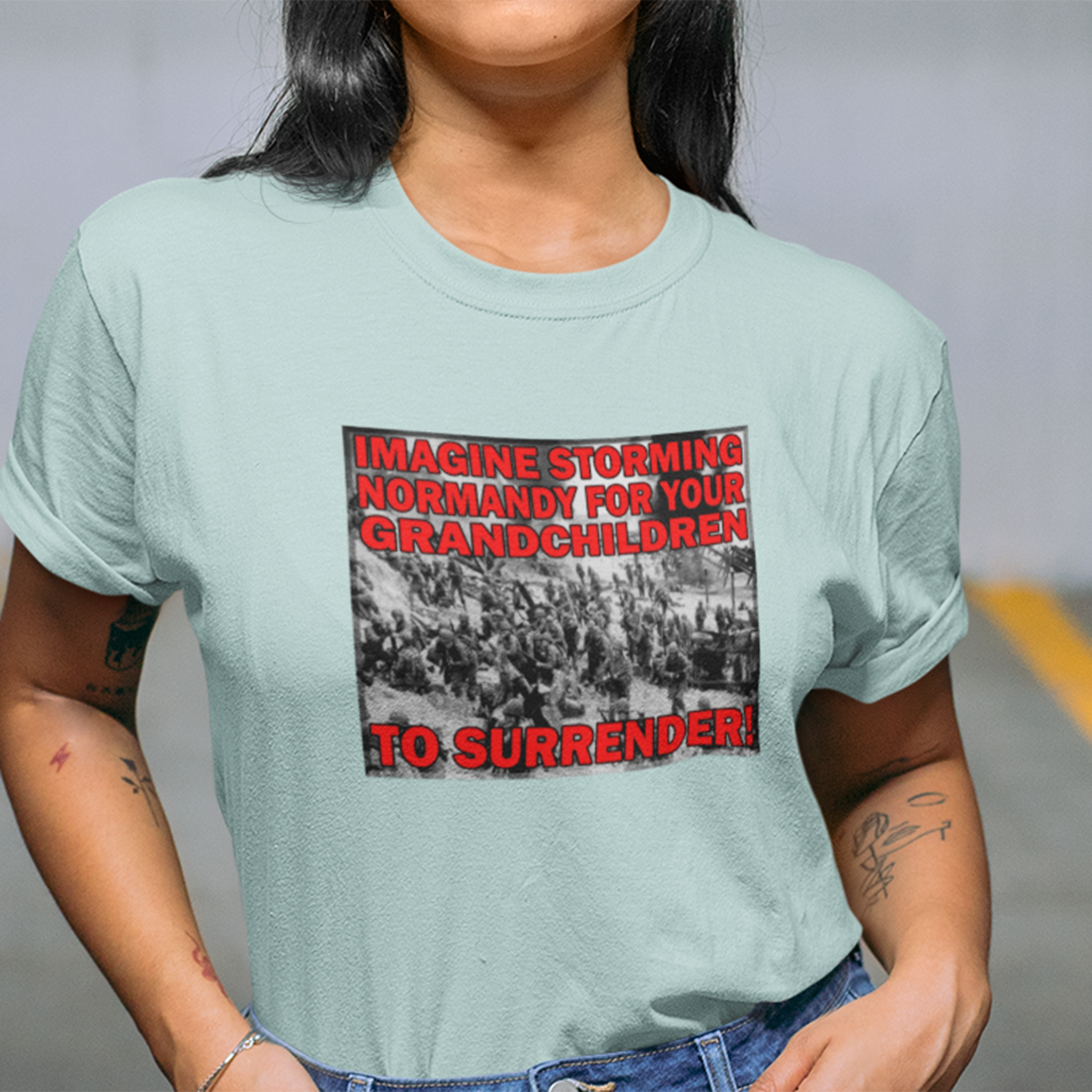NORMANDY T-SHIRT/HEATHER ICE BLUE