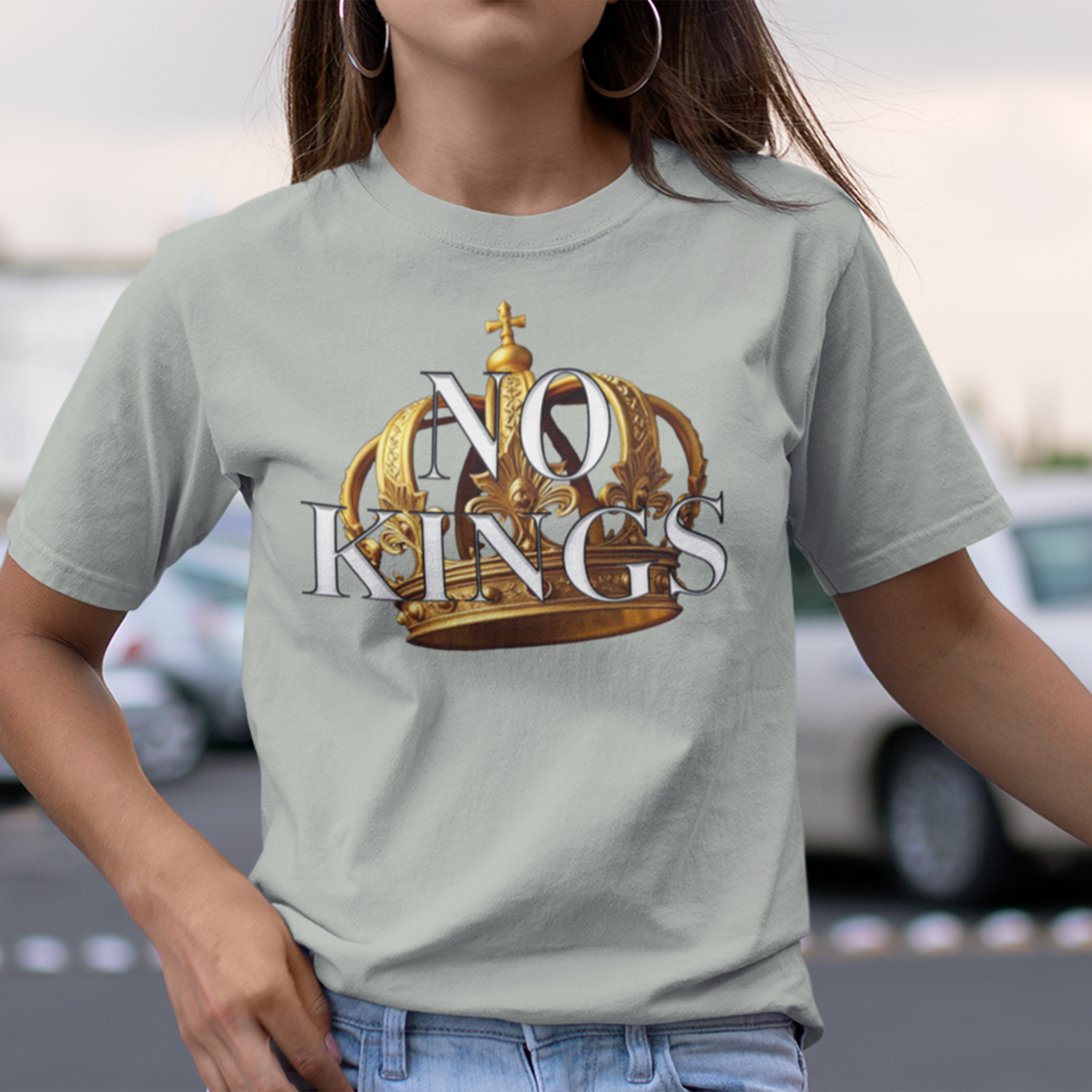 NO KINGS CROWN T-SHIRT/ATHLETIC HEATHER