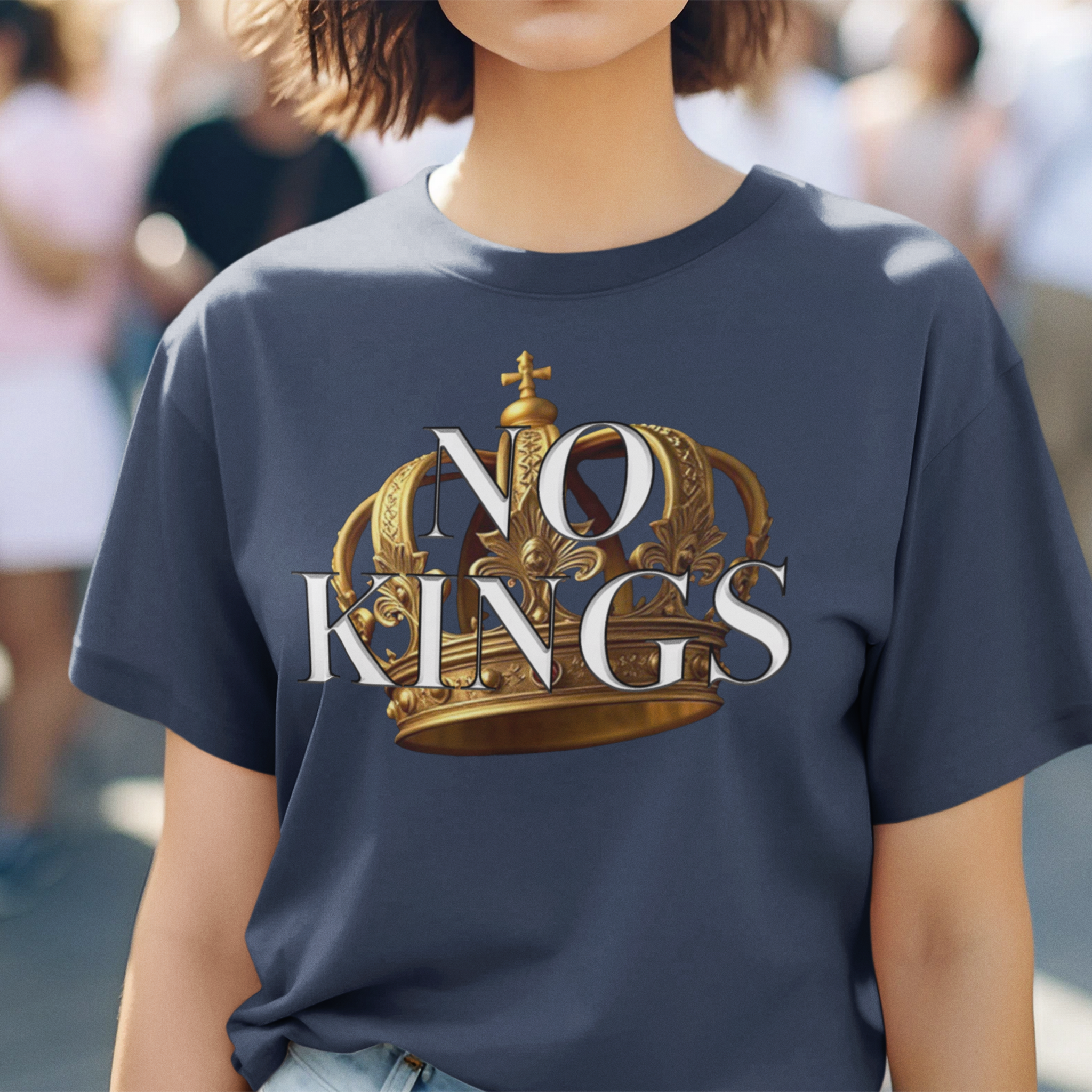 NO KINGS CROWN T-SHIRT/NAVY