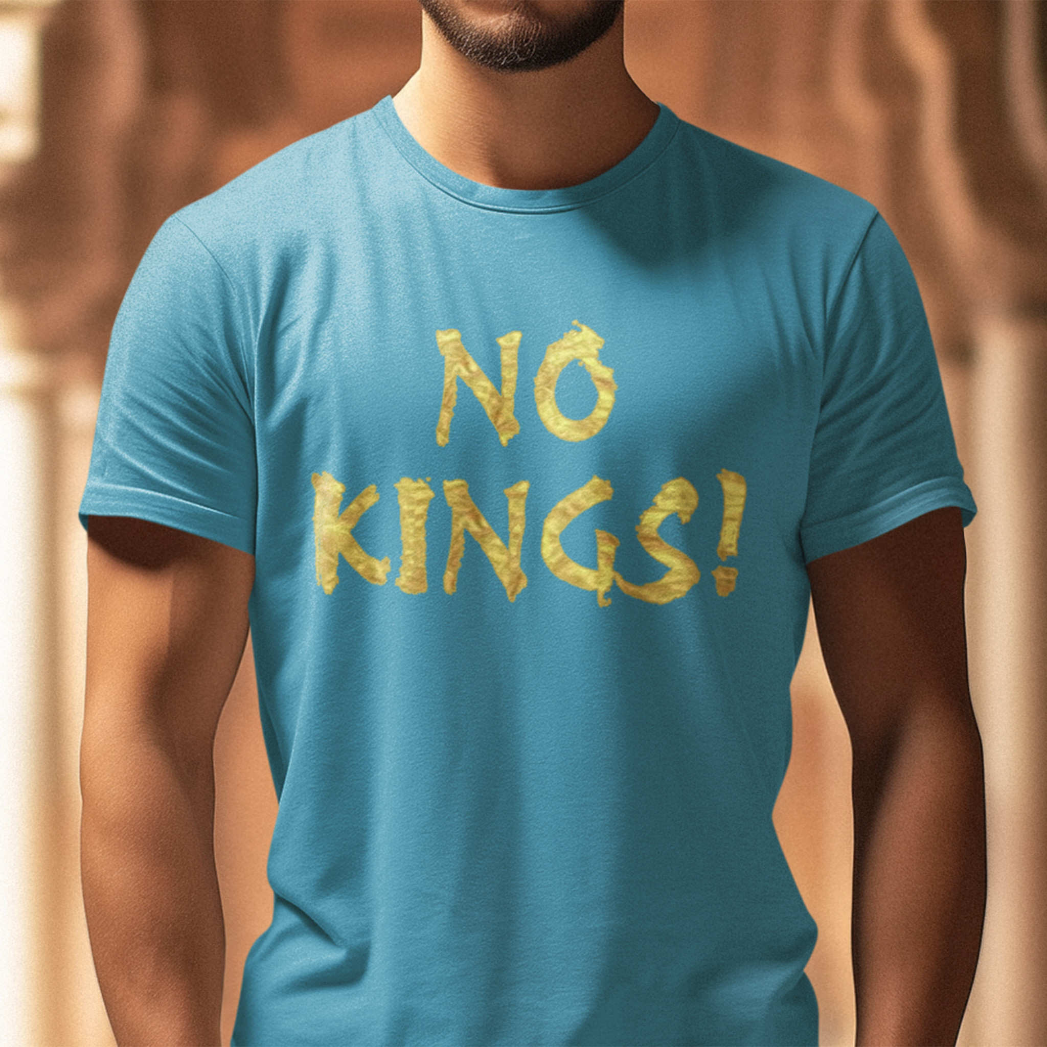 NO KINGS GOLD T-SHIRT/AQUA