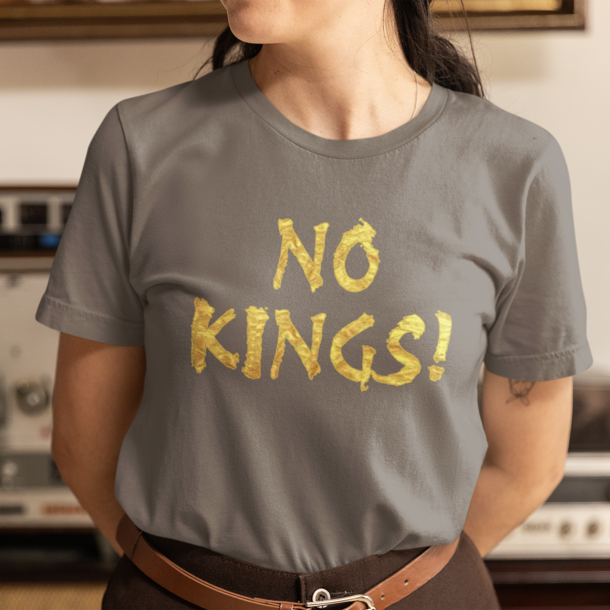 NO KINGS GOLD T-SHIRT/ASPHALT
