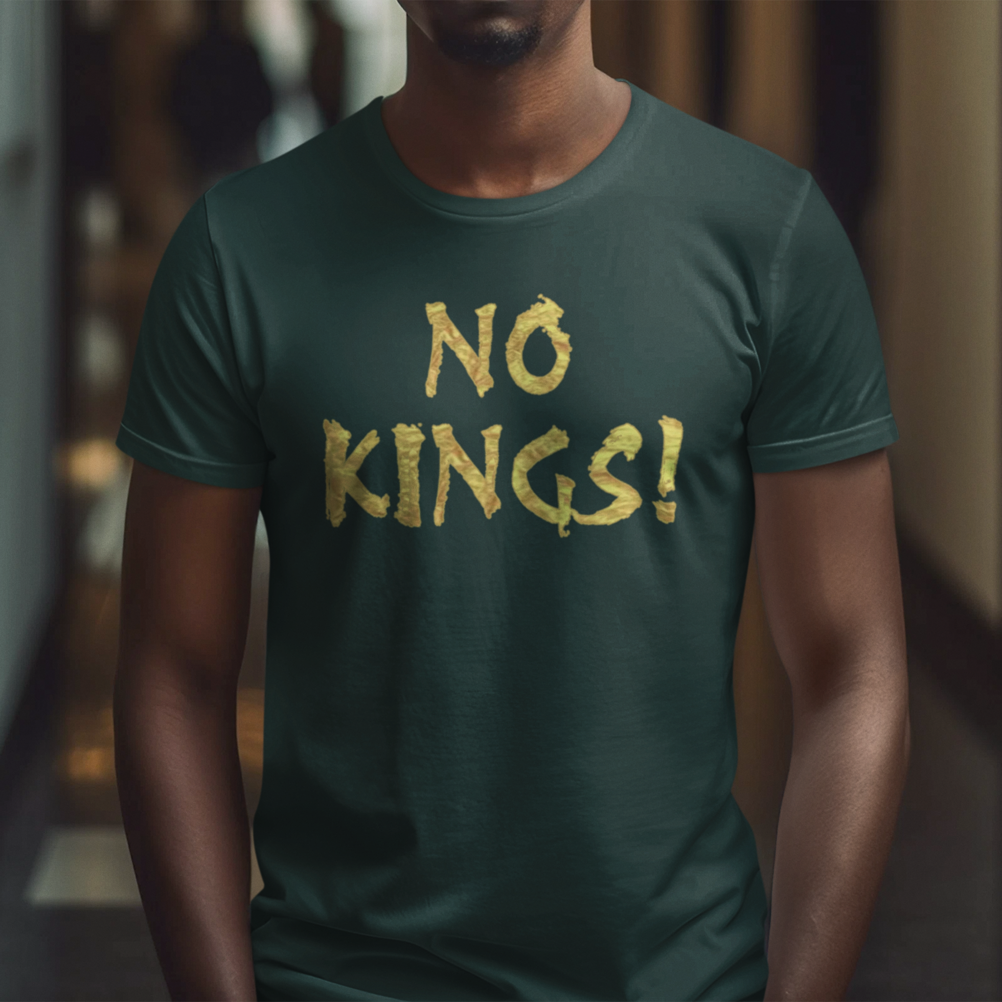 NO KINGS GOLD T-SHIRT/FOREST