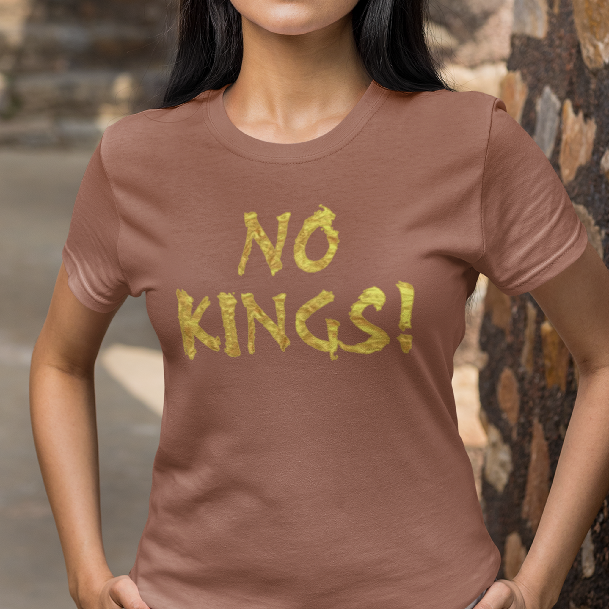NO KINGS GOLD T-SHIRT/HEATHER CLAY