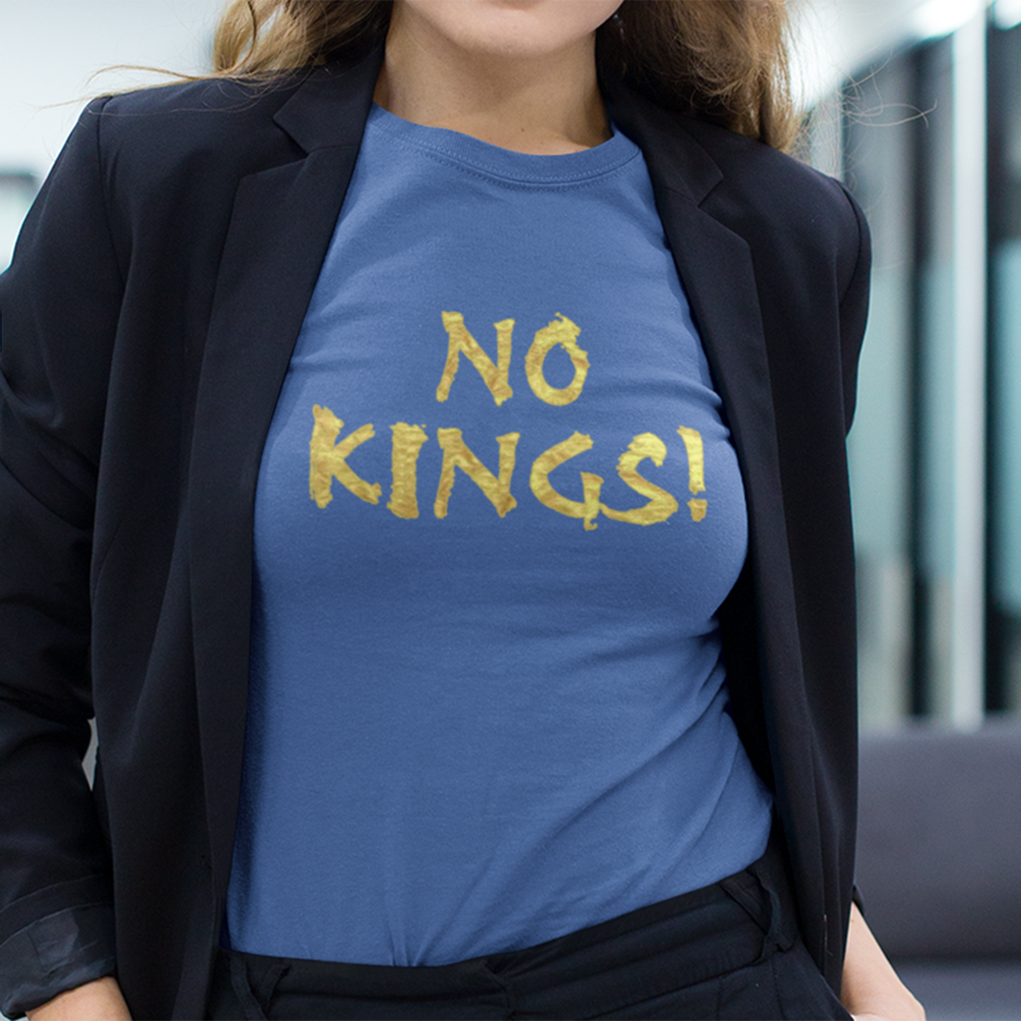 NO KINGS GOLD T-SHIRT/TRUE ROYAL