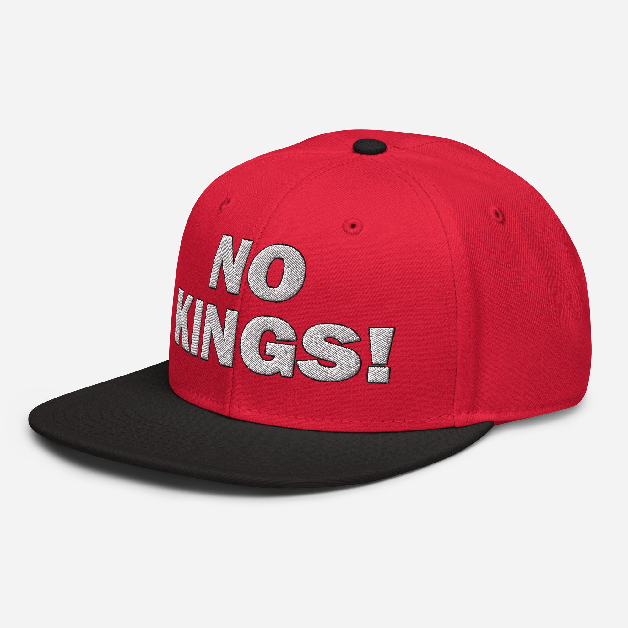 NO KINGS SNAPBACK CAP/Black/Red/Red