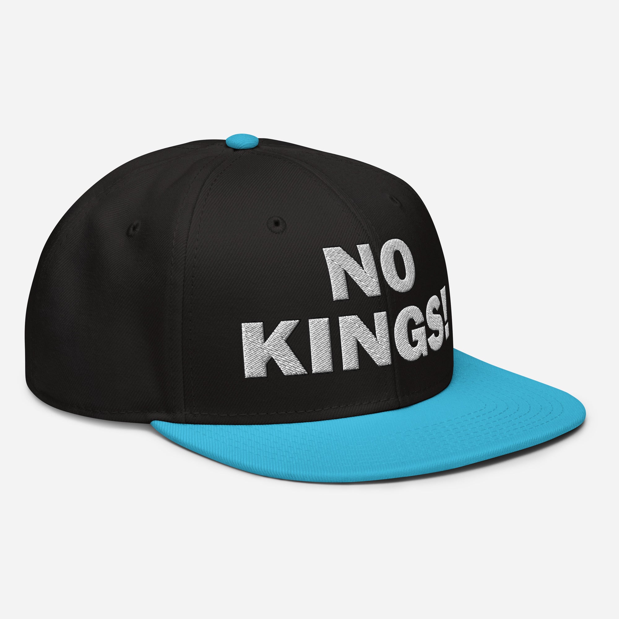 NO KINGS SNAPBACK CAP/Aqua blue/Black/Black