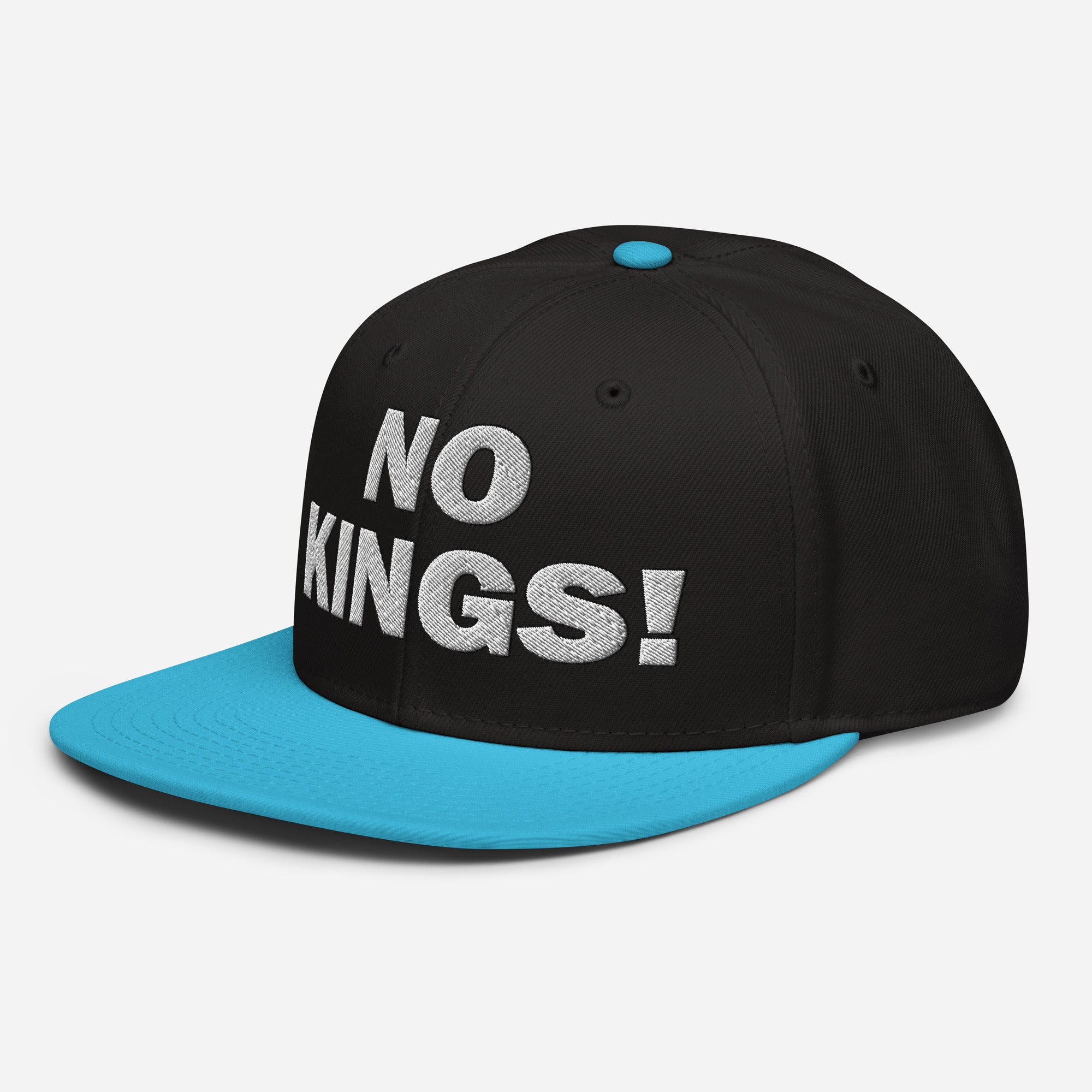 NO KINGS SNAPBACK CAP/Aqua blue/Black/Black