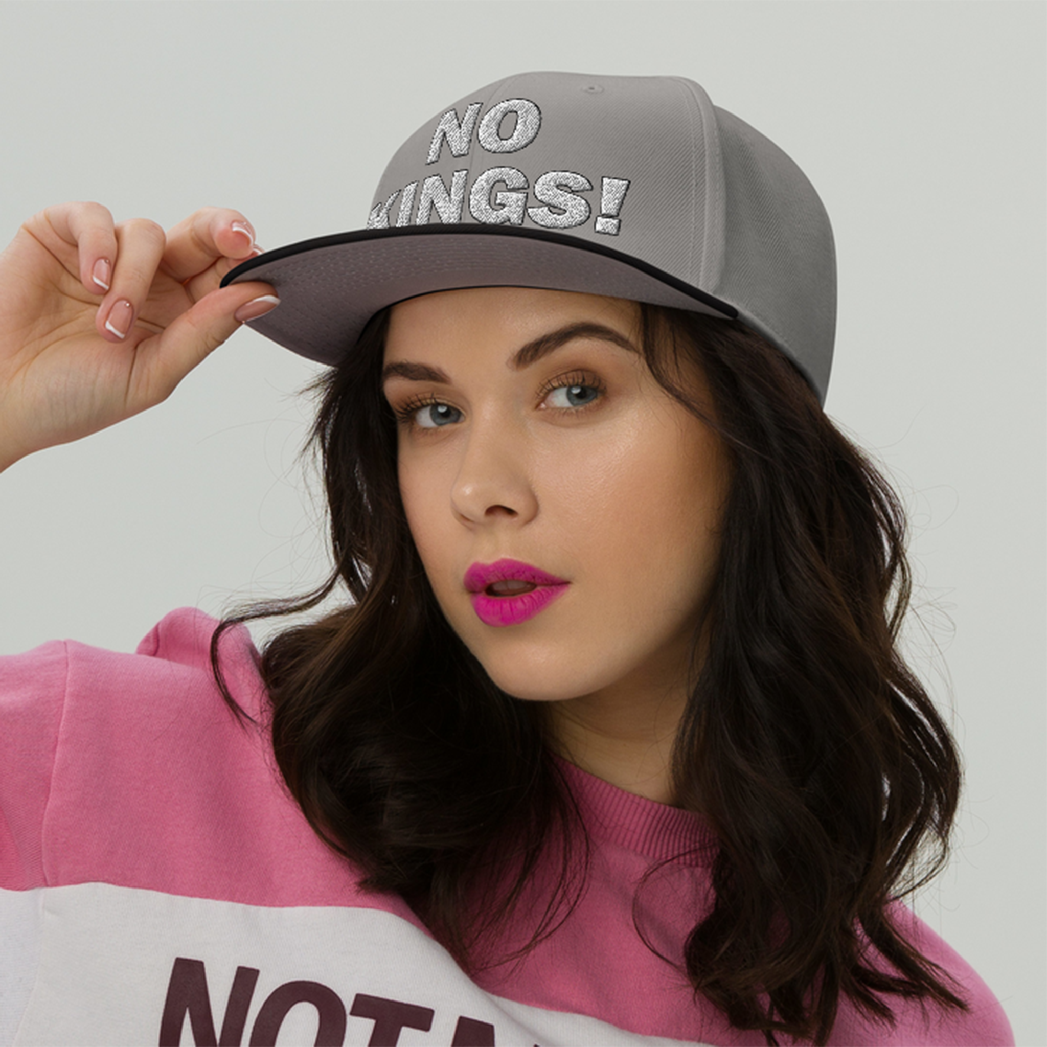 NO KINGS SNAPBACK CAP/Black/Gray/Gray