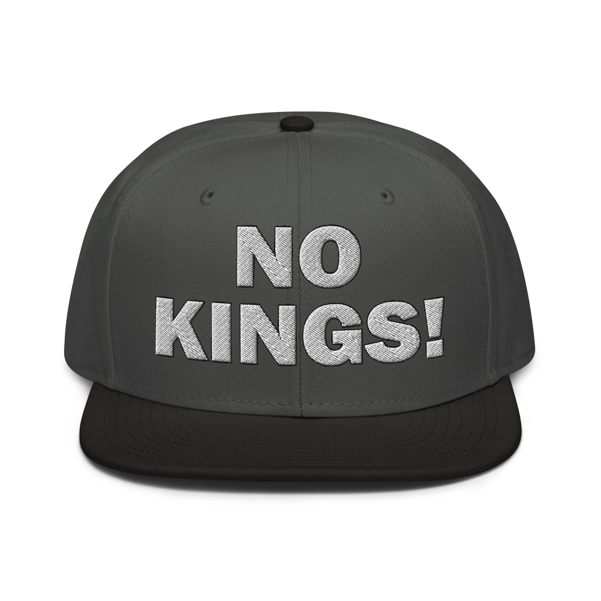 NO KINGS SNAPBACK CAP/Black/Charcoal gray/Charcoal gray