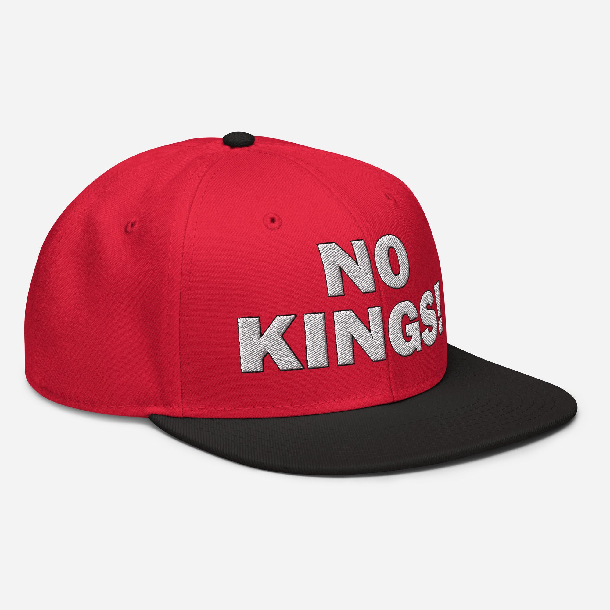 NO KINGS SNAPBACK CAP/Black/Red/Red