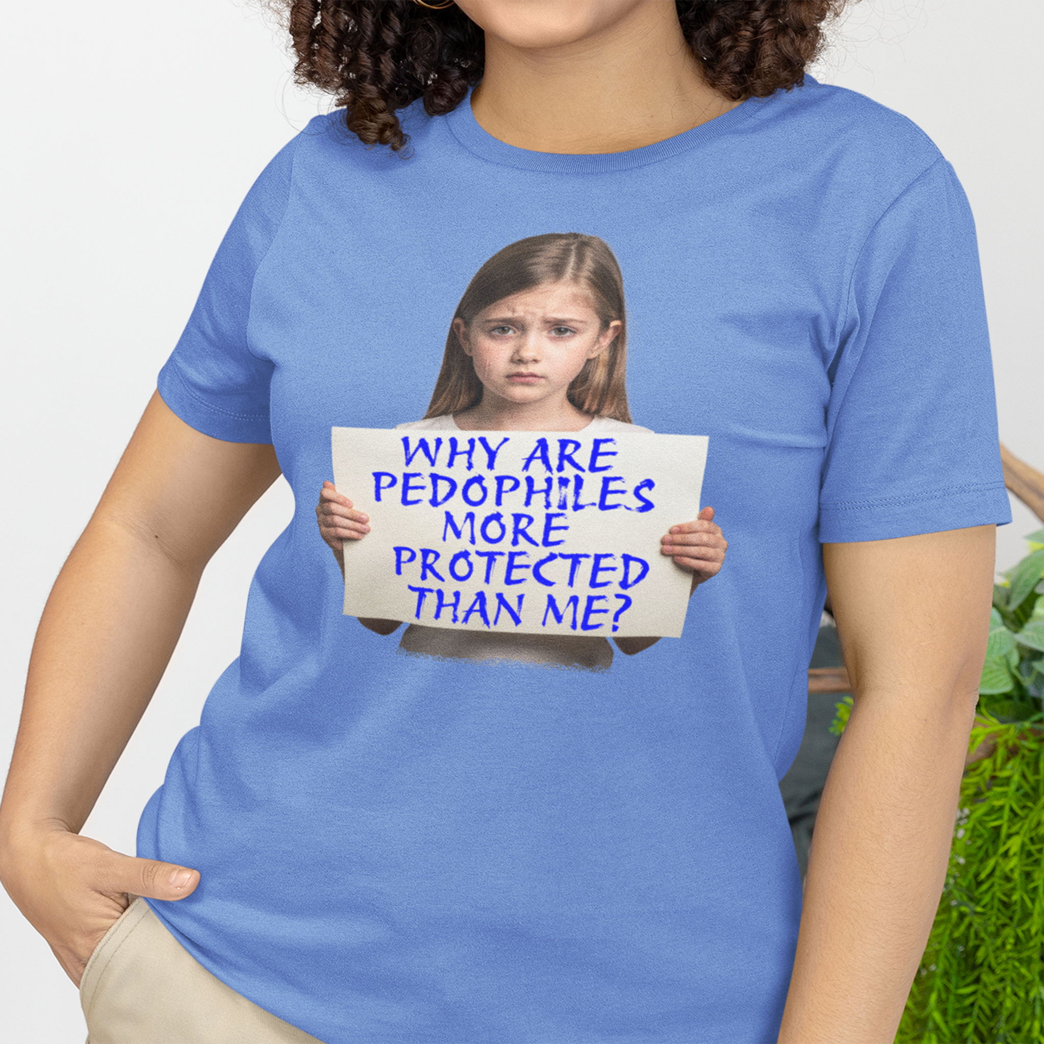 PEDOPHILES T-SHIRT/HEATHER COLUMBIA BLUE