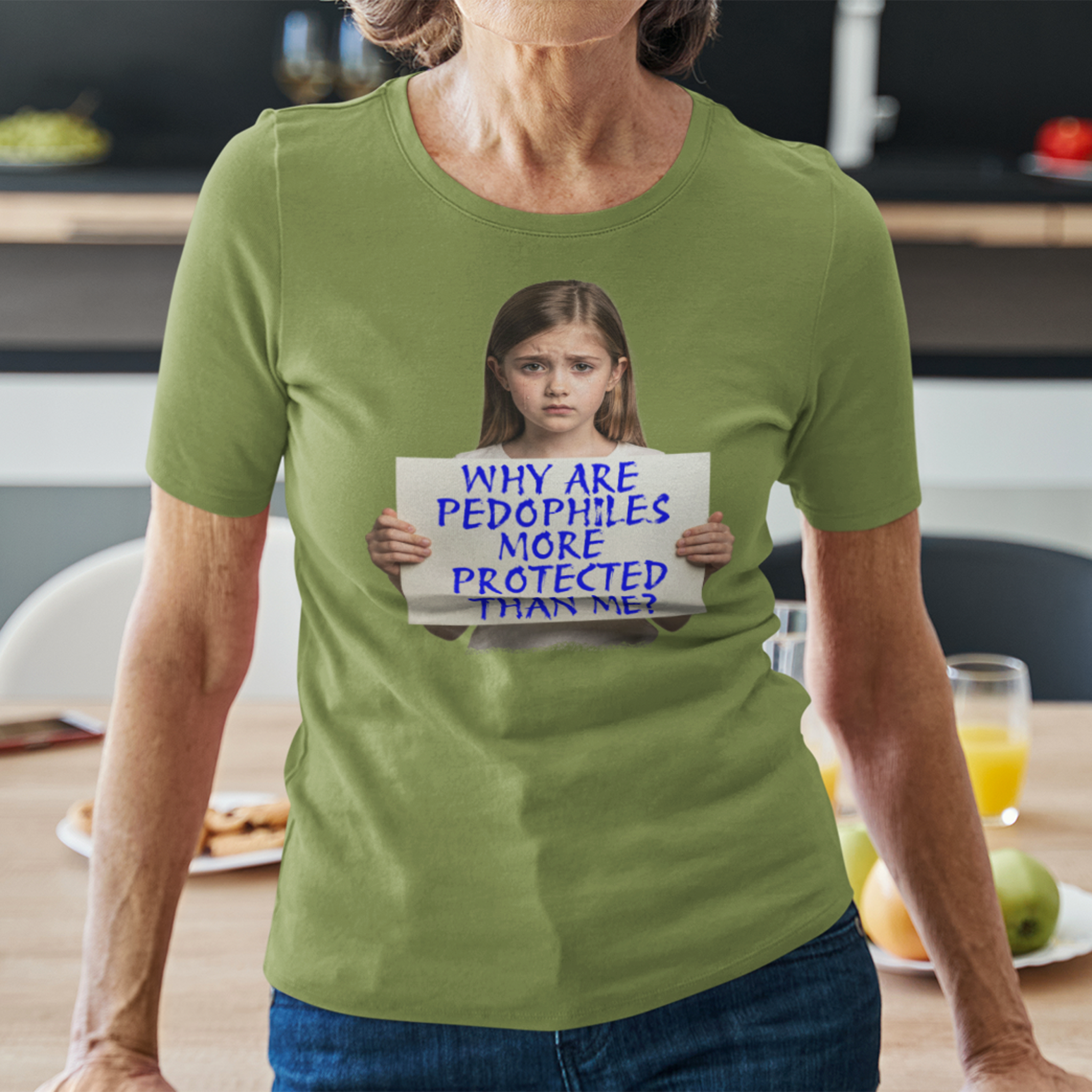 PEDOPHILES T-SHIRT/HEATHER GREEN