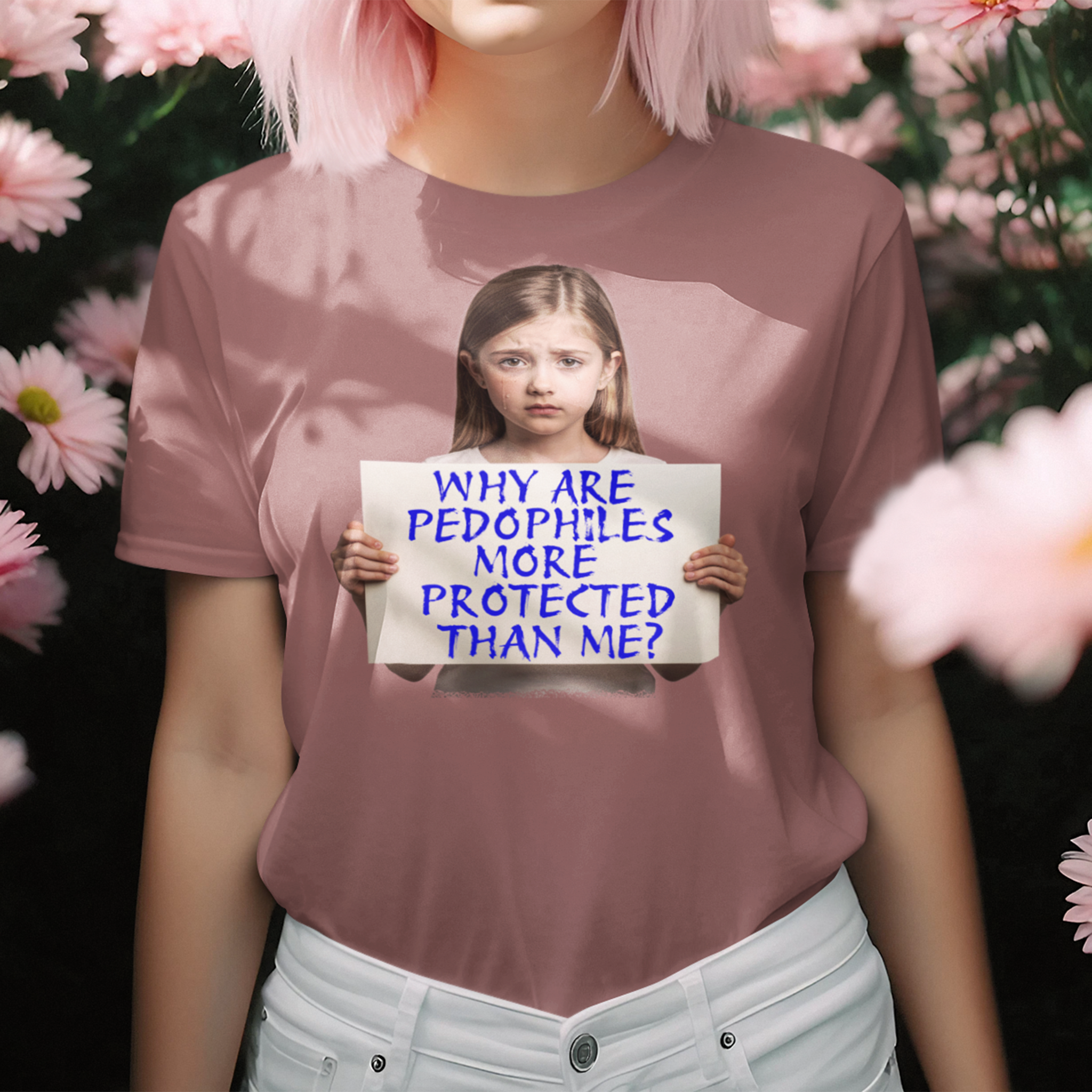 PEDOPHILES T-SHIRT/HEATHER MAUVE
