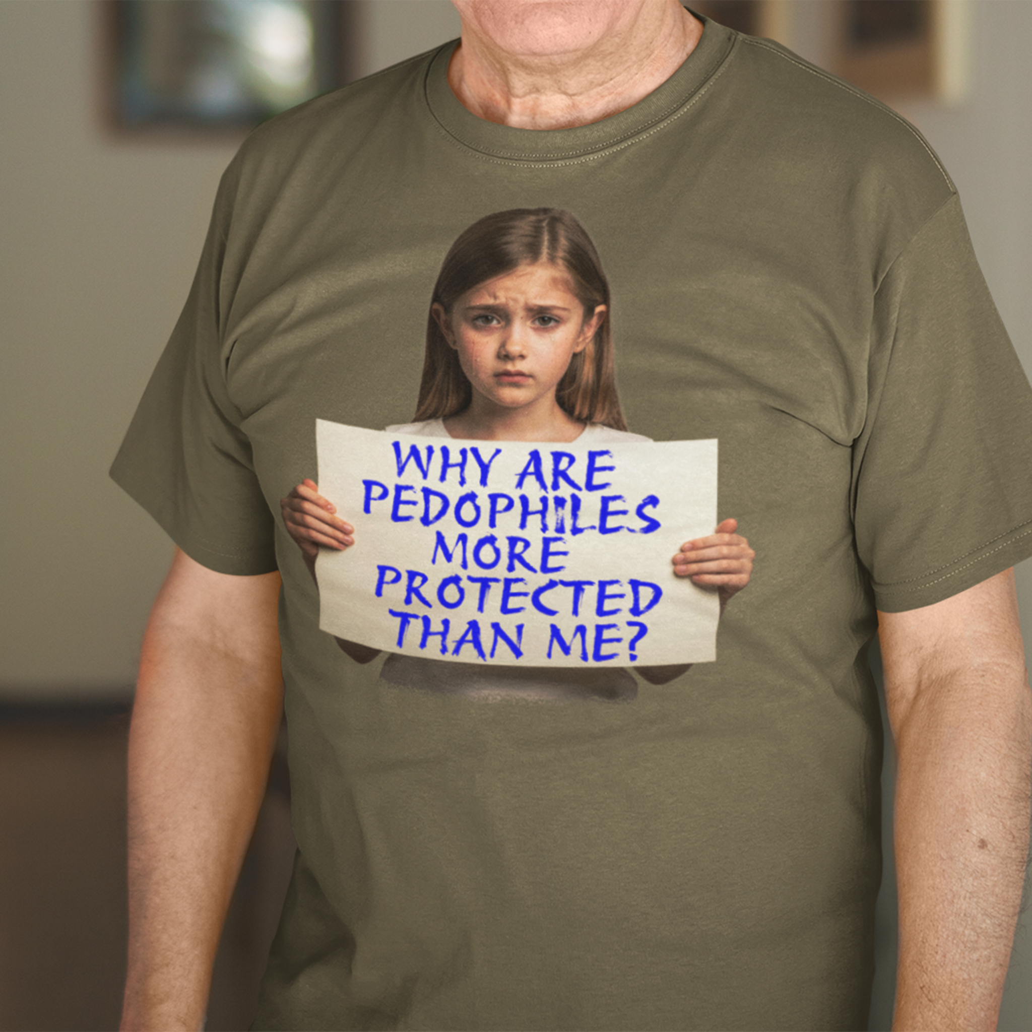 PEDOPHILES T-SHIRT/HEATHER OLIVE
