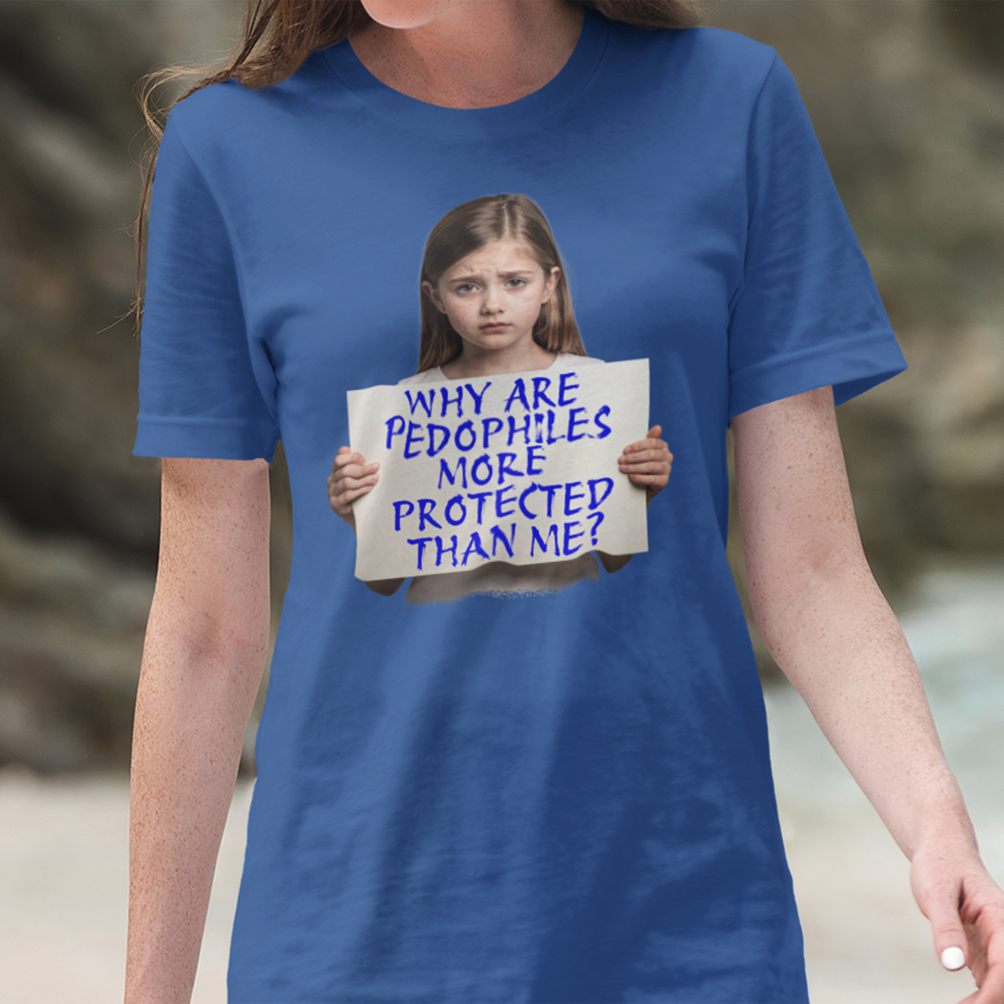 PEDOPHILES T-SHIRT/HEATHER TRUE ROYAL