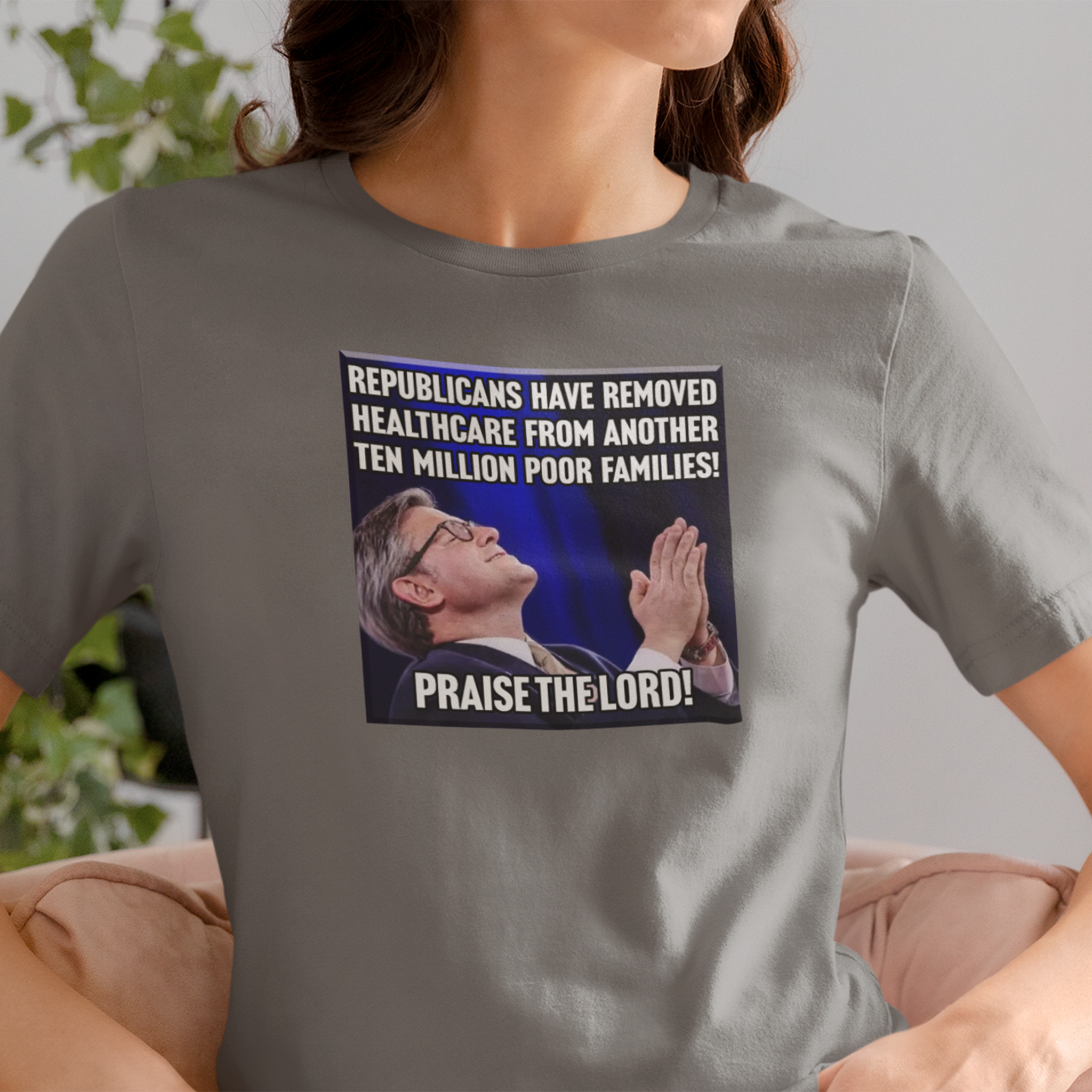 PRAISE THE LORD T-SHIRT/DEEP HEATHER