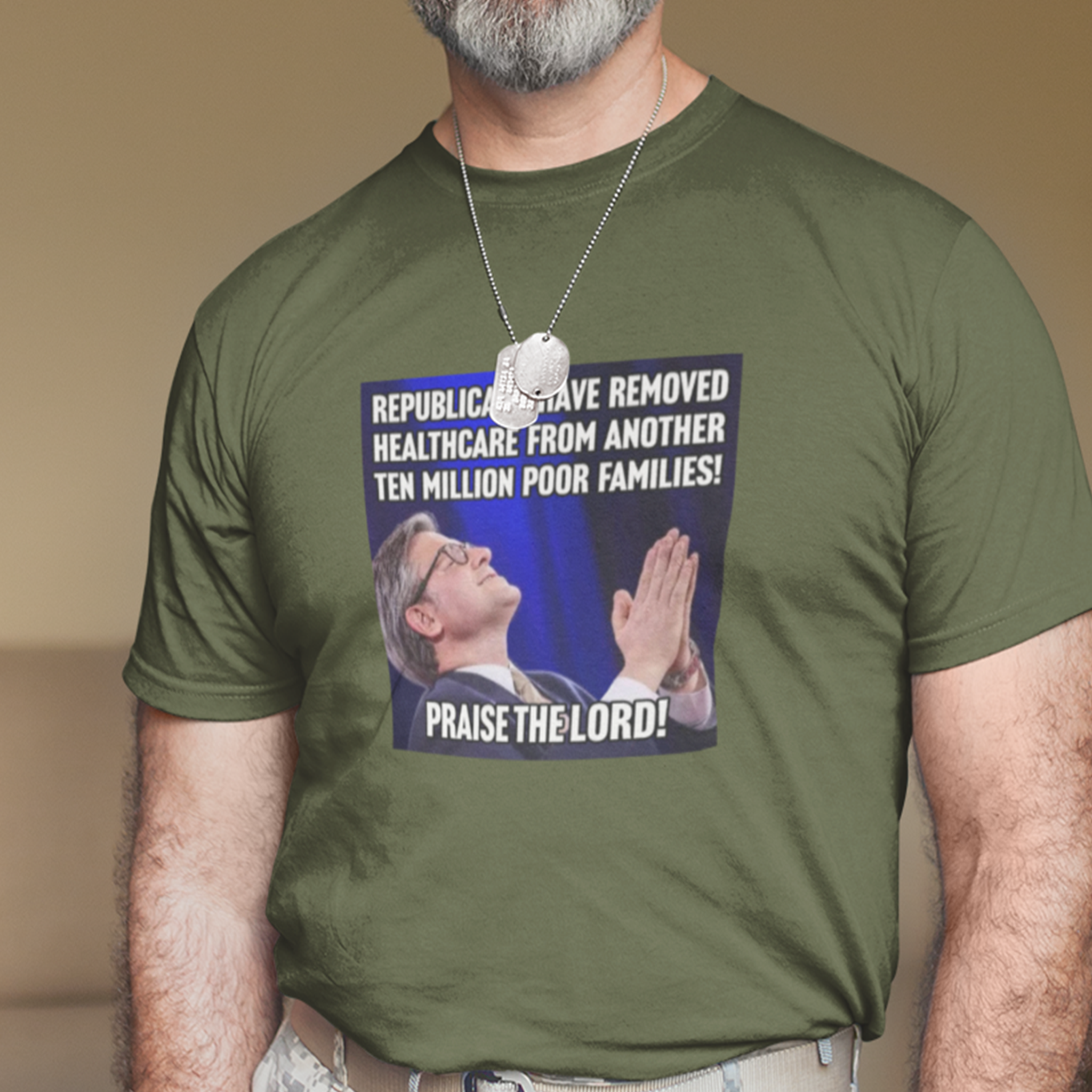 PRAISE THE LORD T-SHIRT/OLIVE