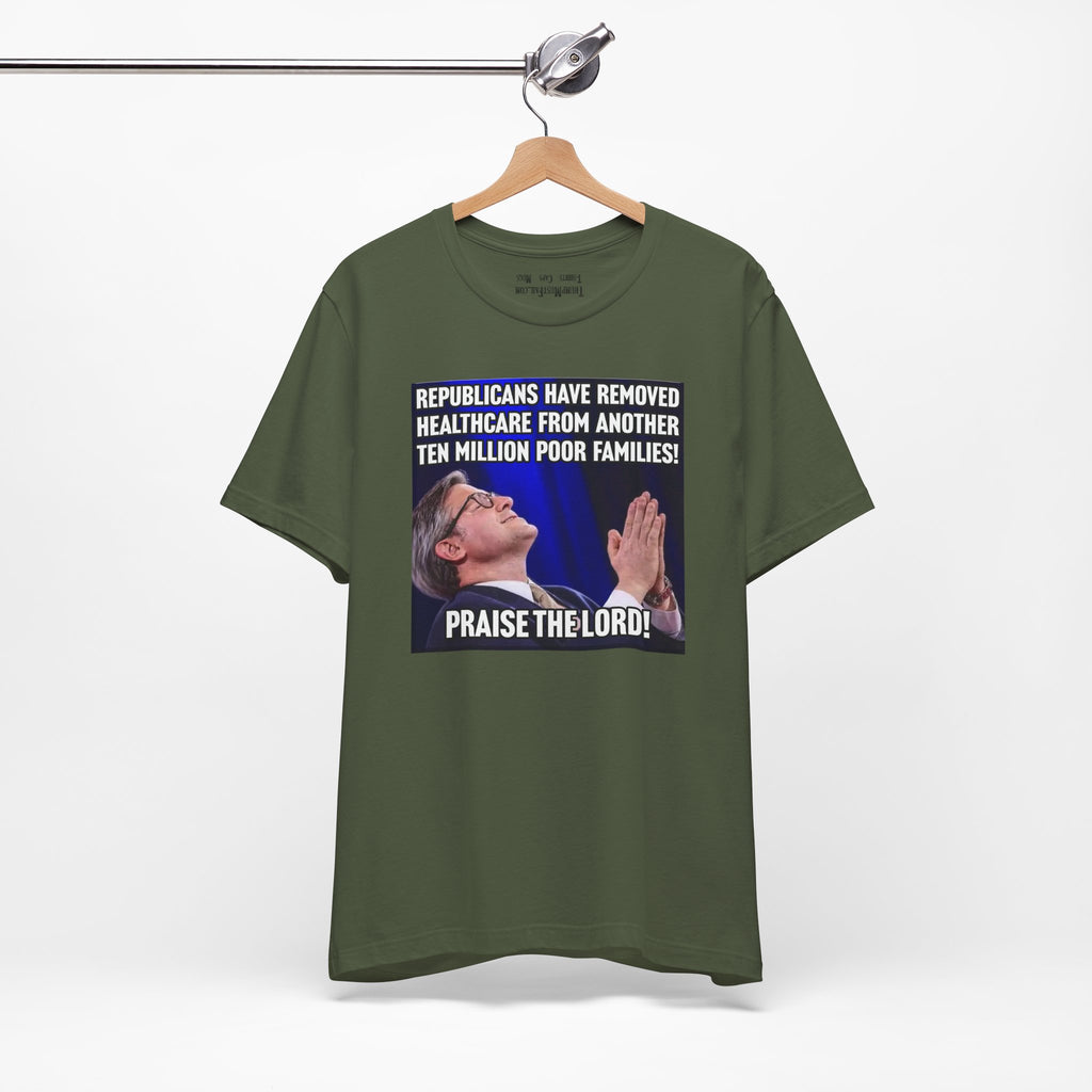 PRAISE THE LORD T-SHIRT/MILITARY GREEN