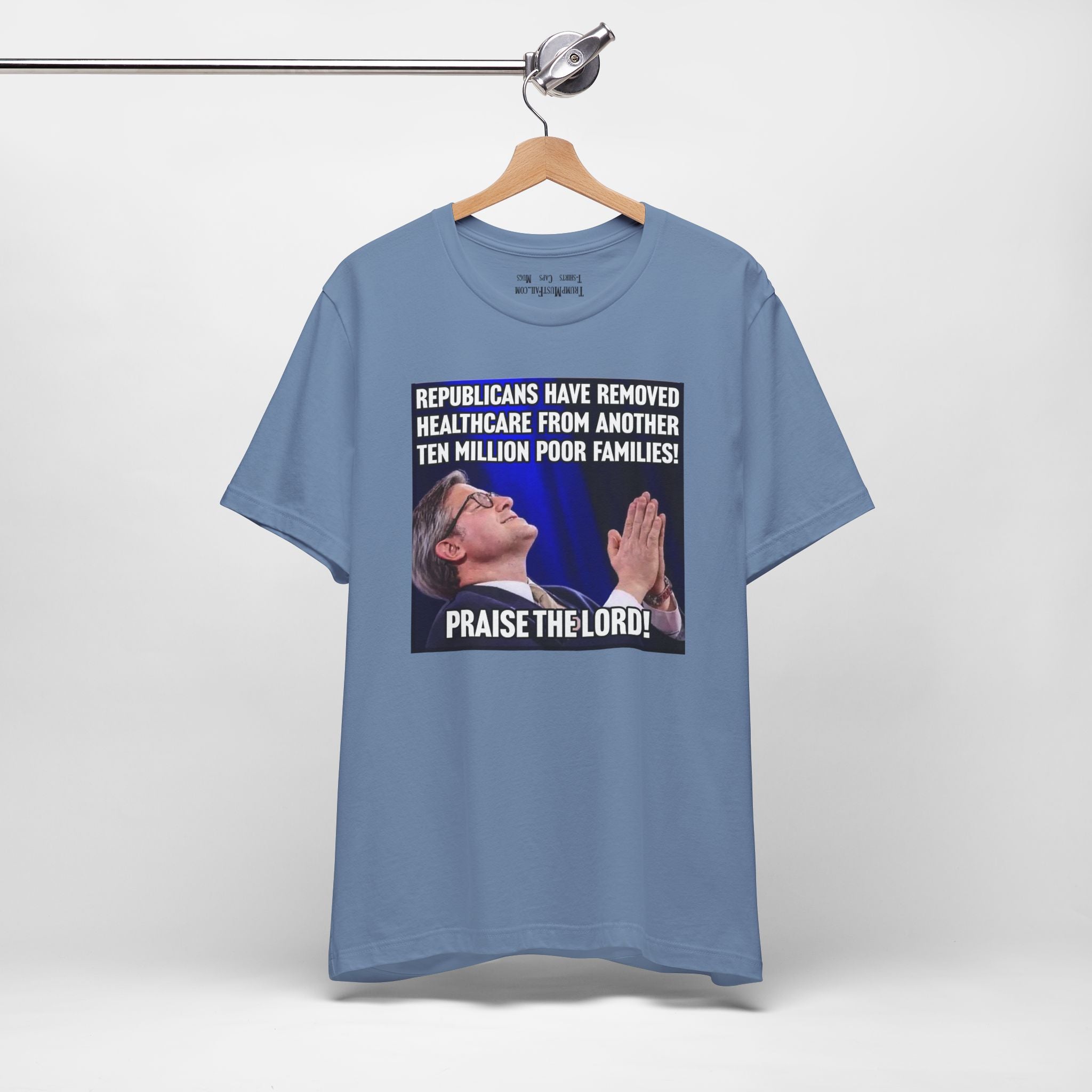 PRAISE THE LORD T-SHIRT/STEEL BLUE