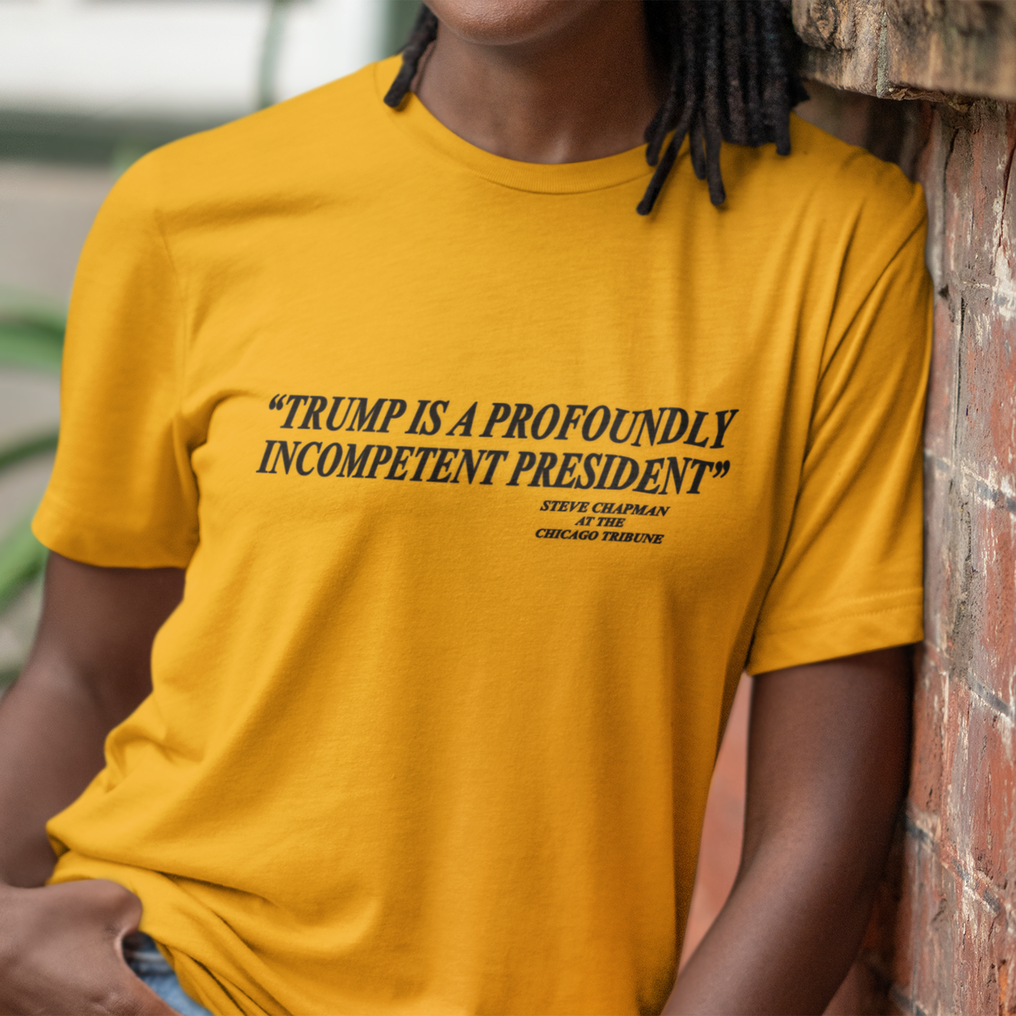 PROFOUNDLY INCOMPETENT T-SHIRT/GOLD