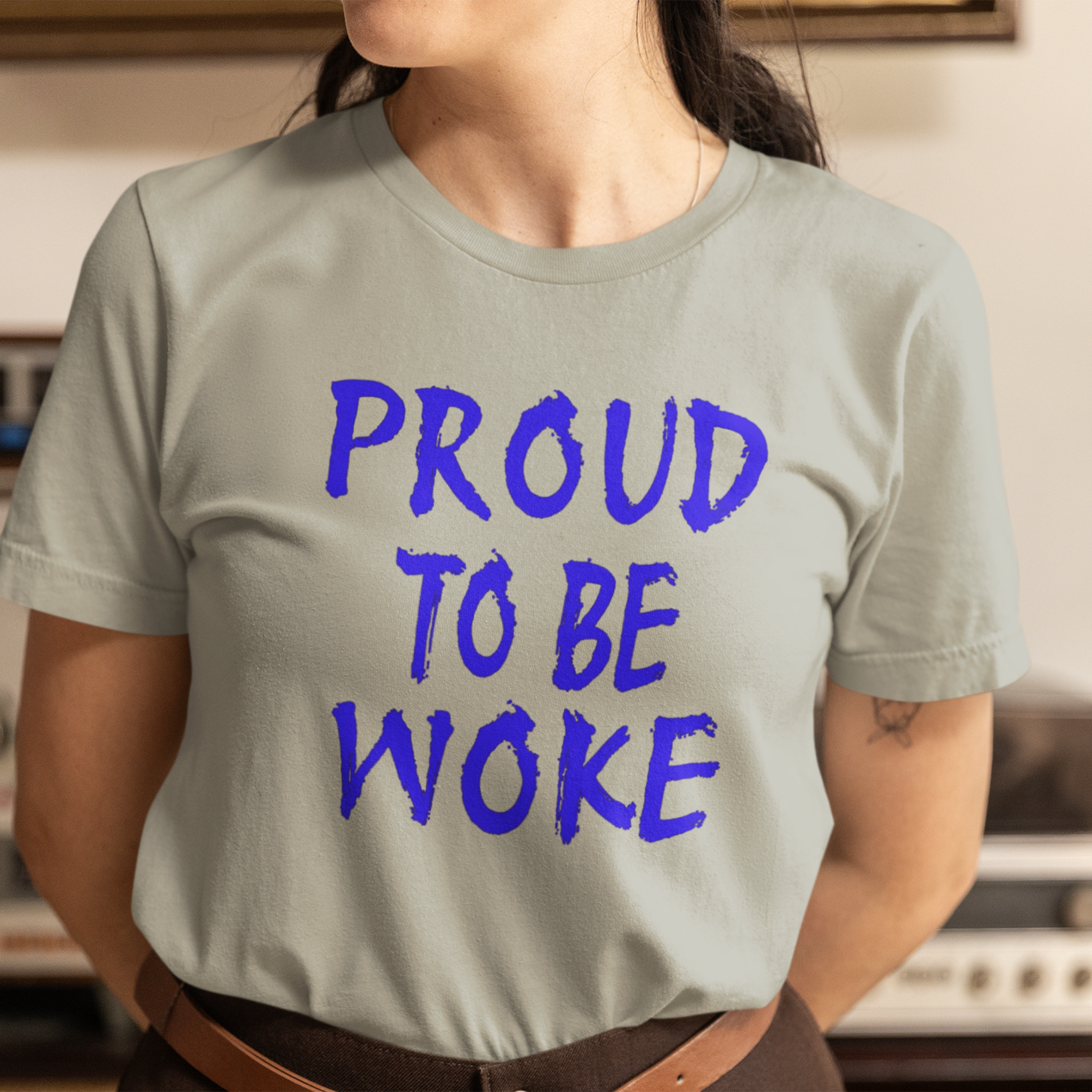 PROUD TO BE WOKE T-SHIRT/ATHLETIC HEATHER
