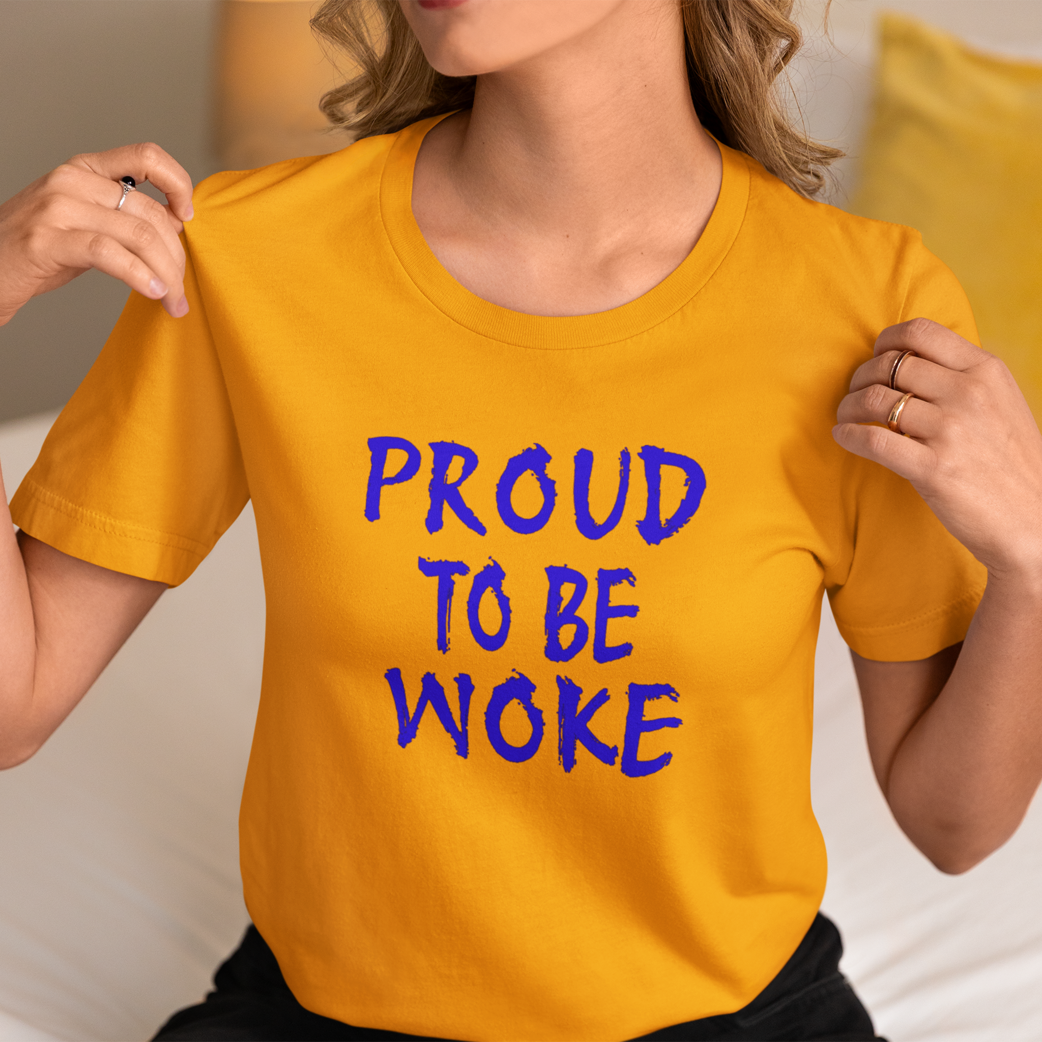 PROUD TO BE WOKE T-SHIRT/GOLD