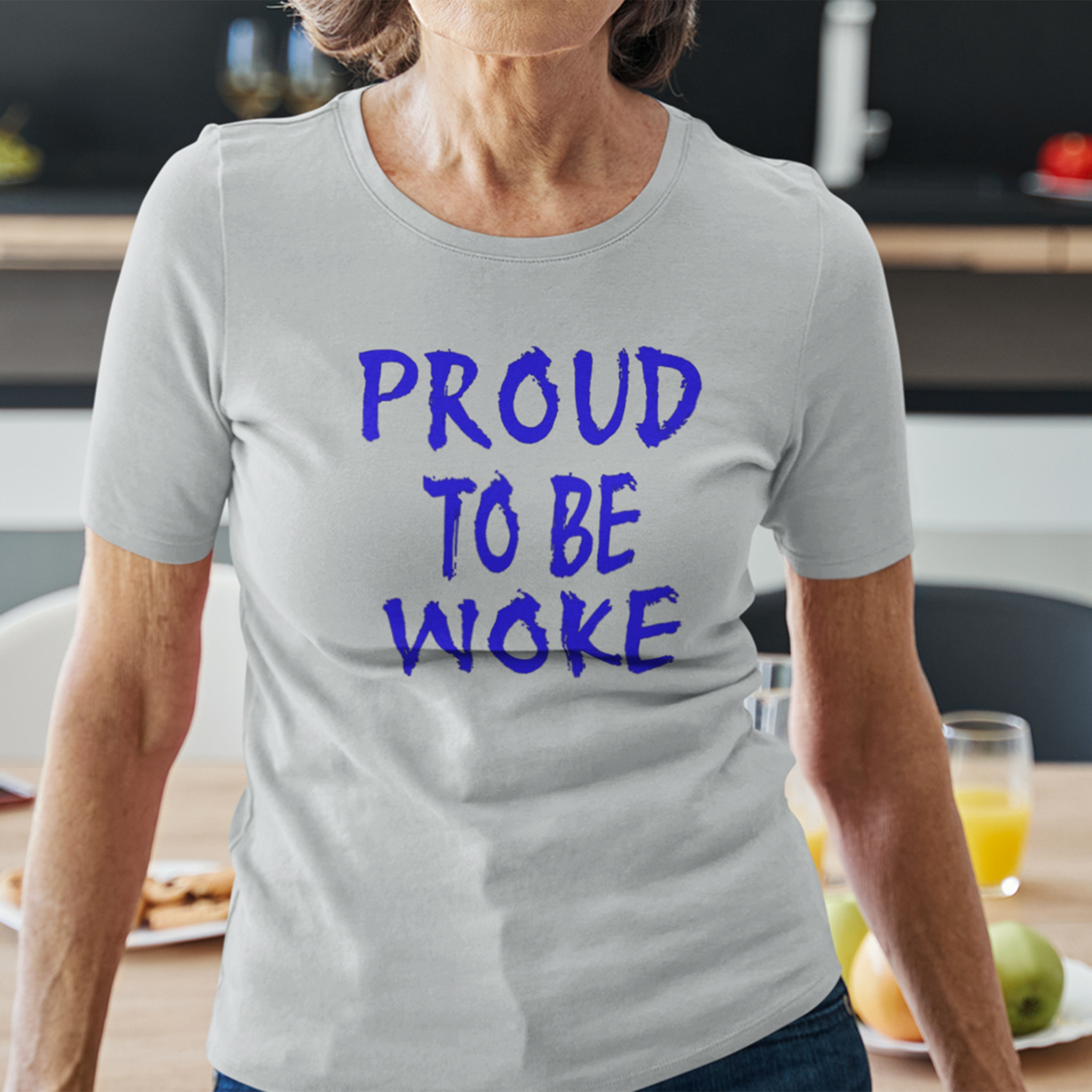 PROUD TO BE WOKE T-SHIRT/SILVER