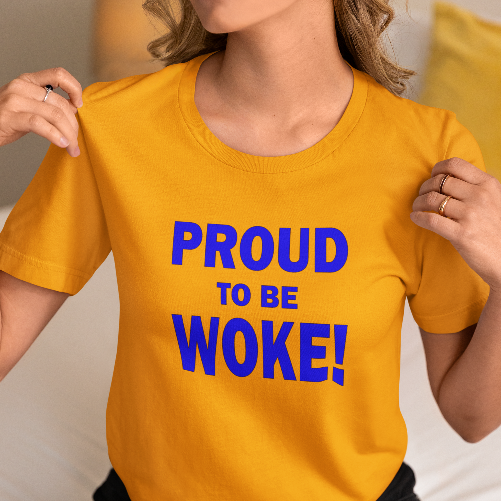 PROUD TO BE WOKE T-SHIRT/GOLD