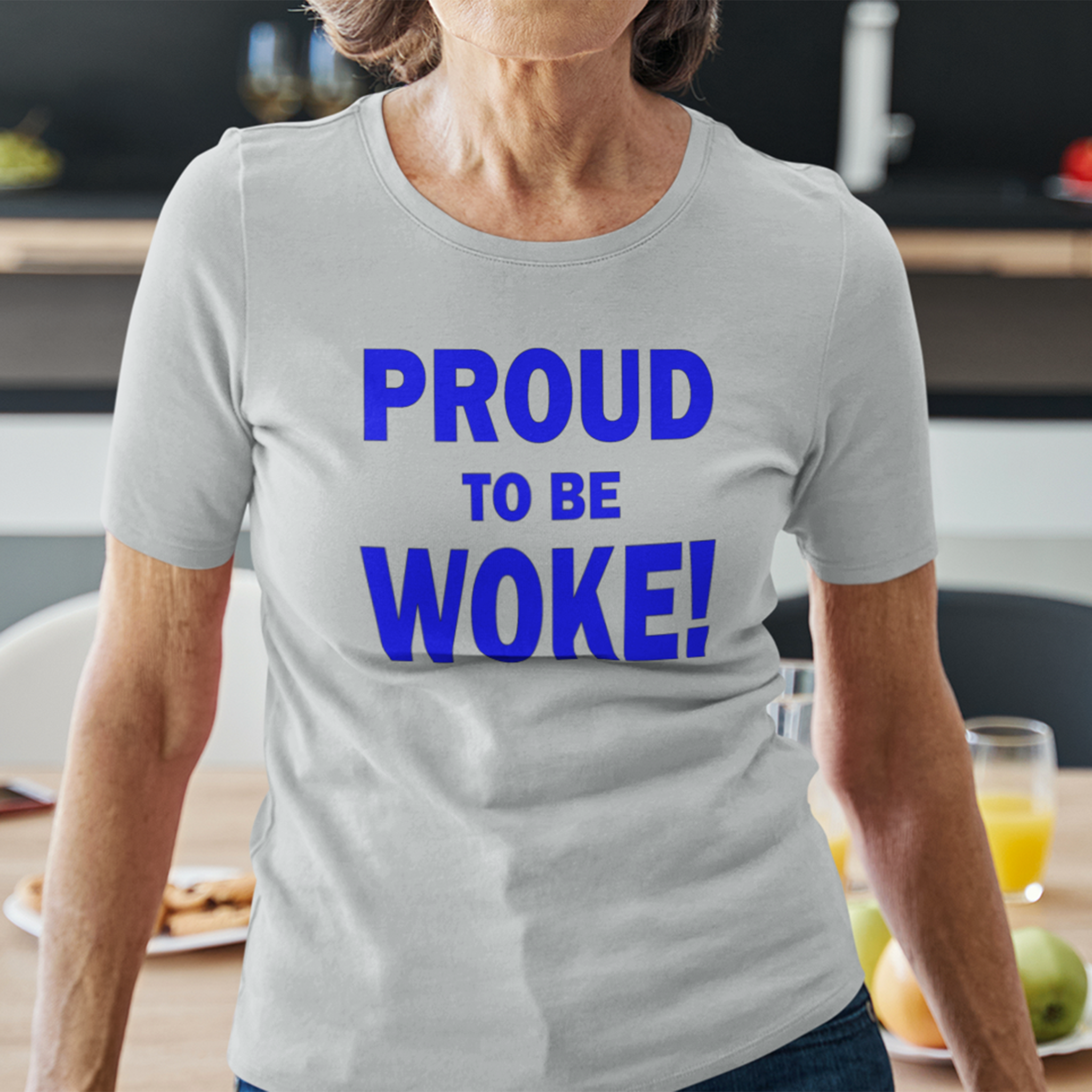 PROUD TO BE WOKE T-SHIRT/SILVER