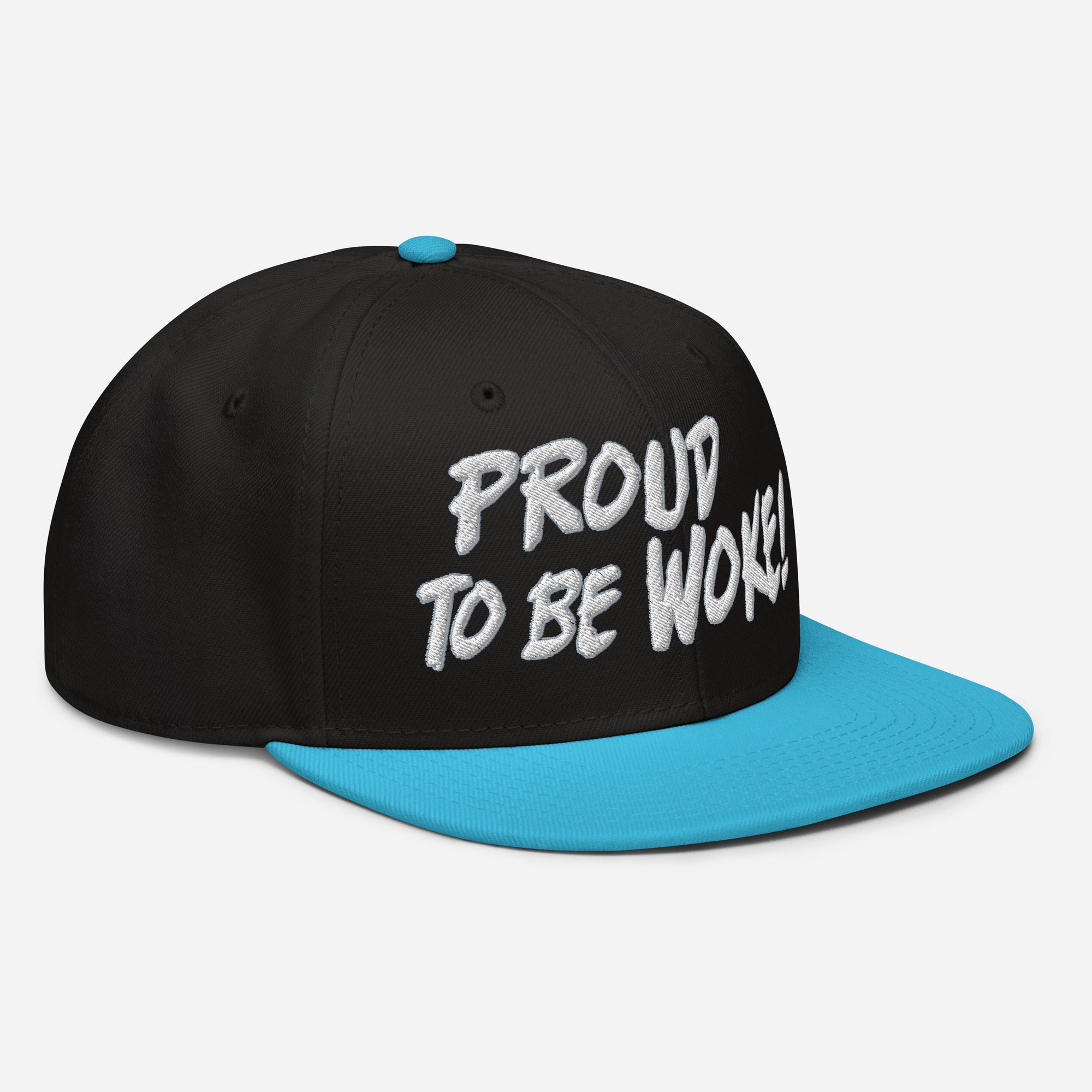 PROUD TO BE WOKE SNAPBACK CAP/Aqua blue/Black/Black