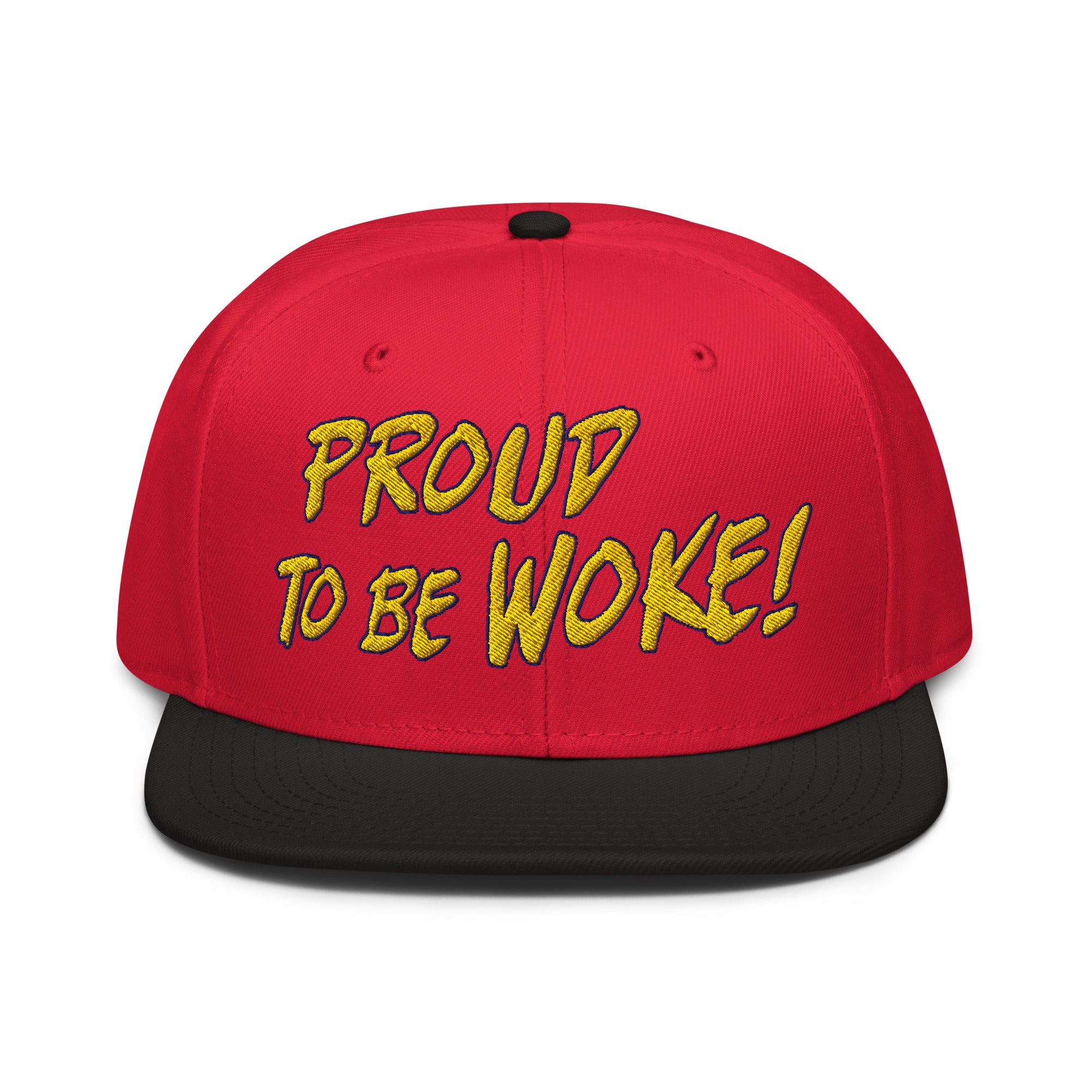 PROUD TO BE WOKE SNAPBACK CAP/Black/Red/Red