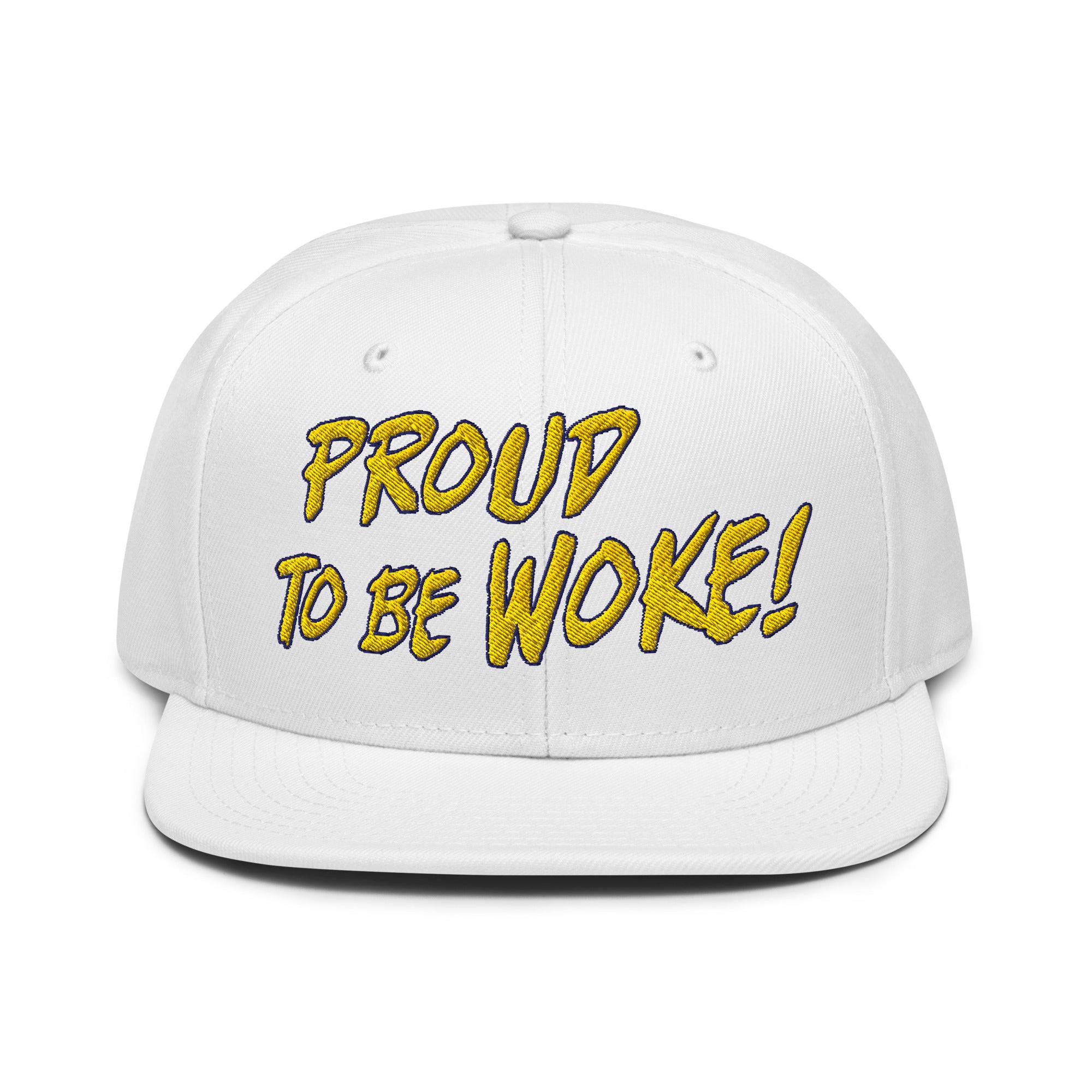 PROUD TO BE WOKE SNAPBACK CAP/White
