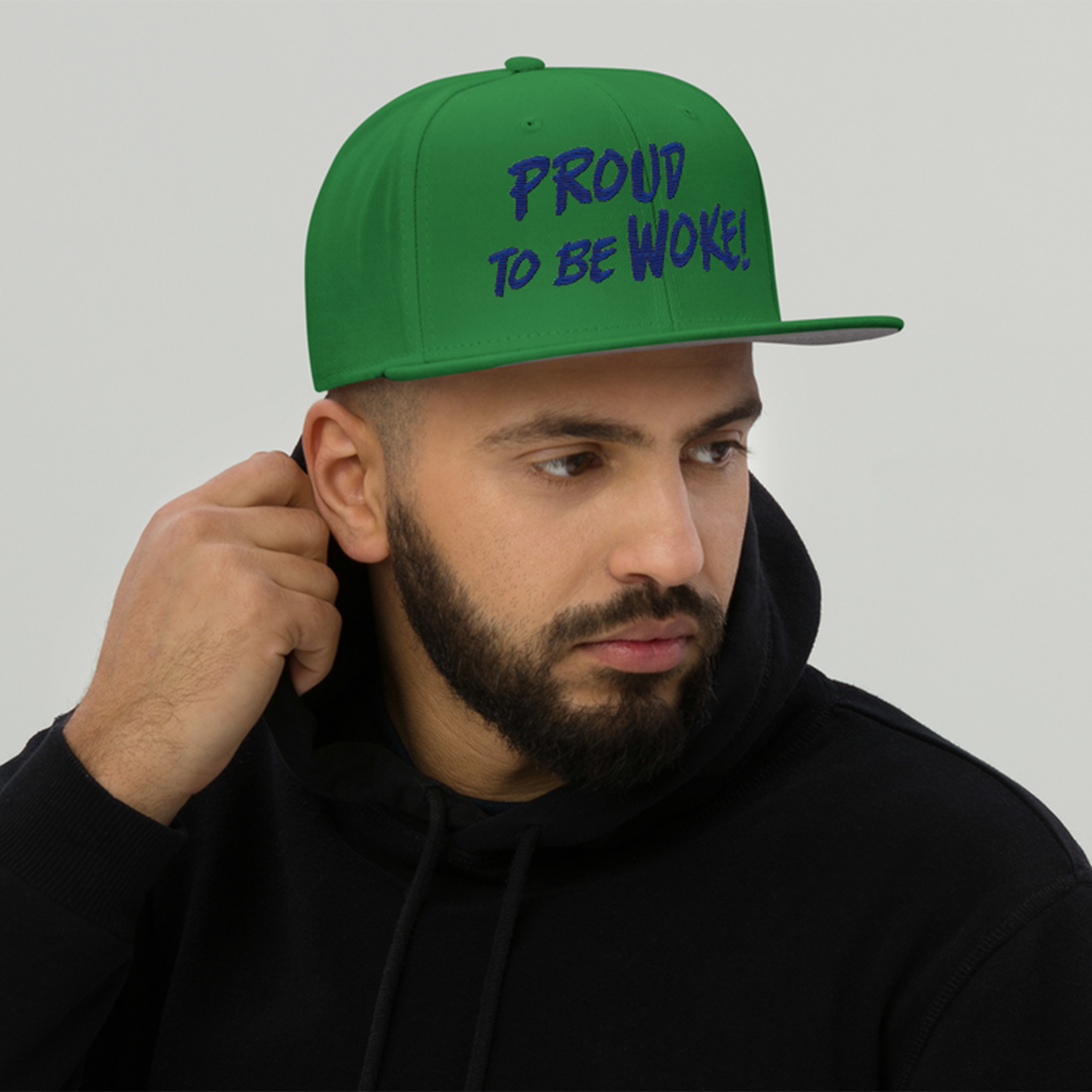 PROUD TO BE WOKE SNAPBACK CAP/Kelly green