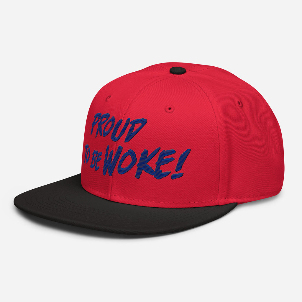 PROUD TO BE WOKE SNAPBACK CAP/Black/Red/Red