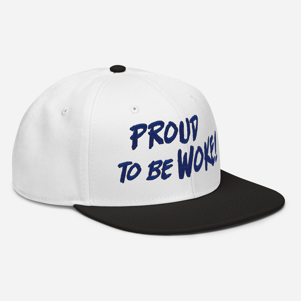 PROUD TO BE WOKE SNAPBACK CAP/Black/White/White