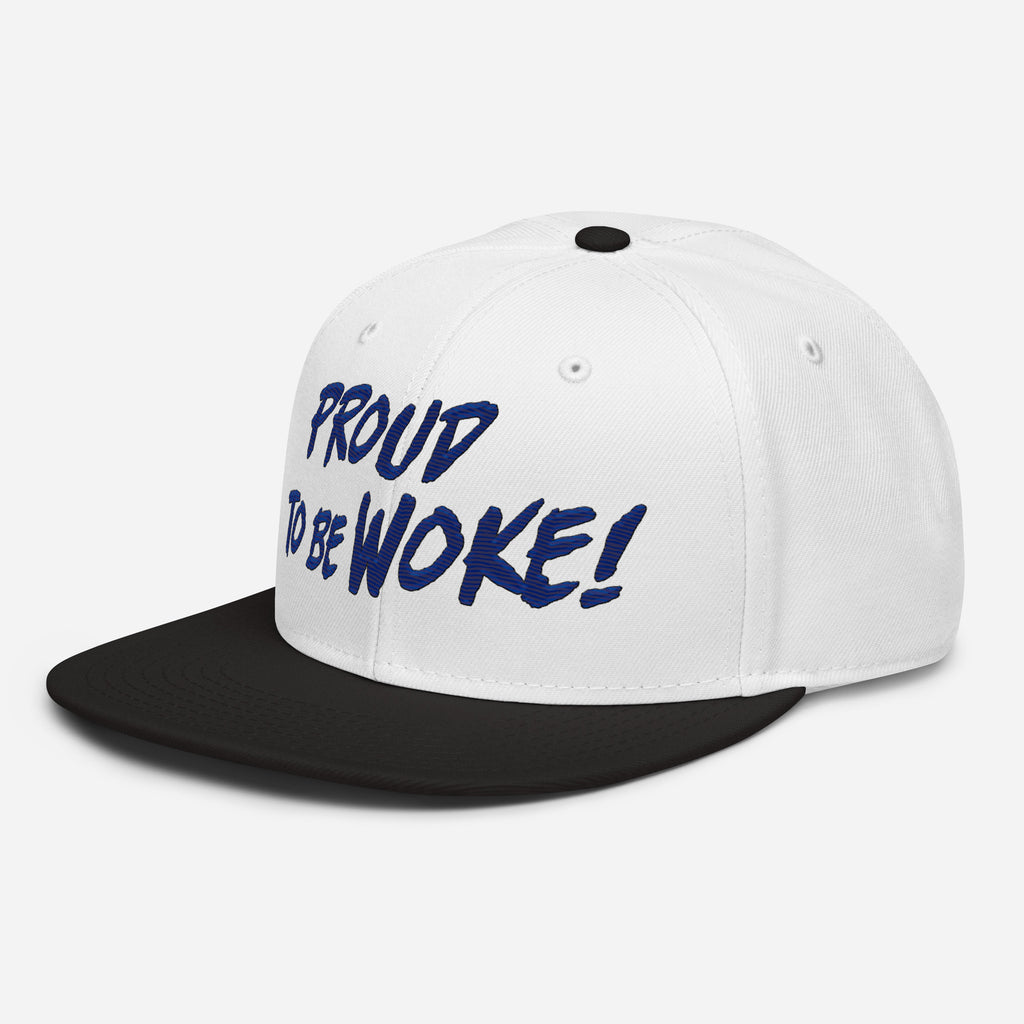 PROUD TO BE WOKE SNAPBACK CAP/Black/White/White