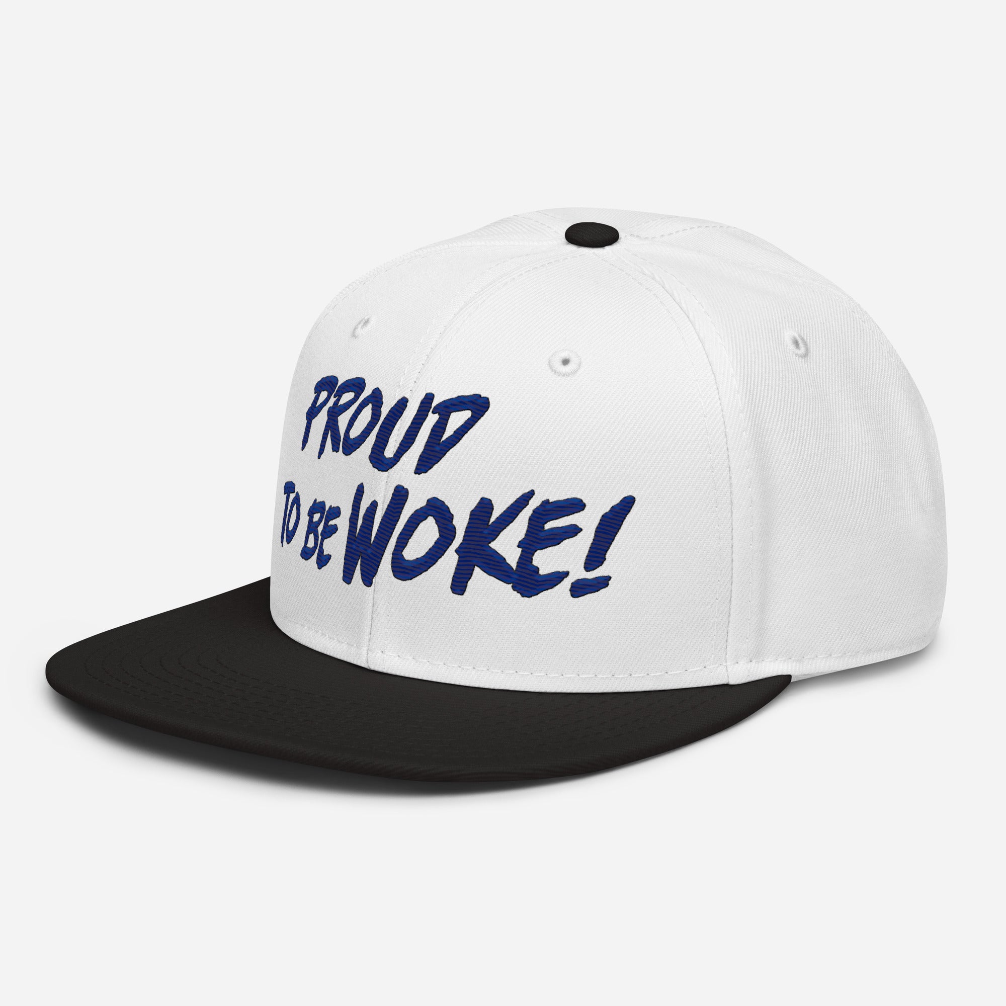 PROUD TO BE WOKE SNAPBACK CAP/Black/White/White